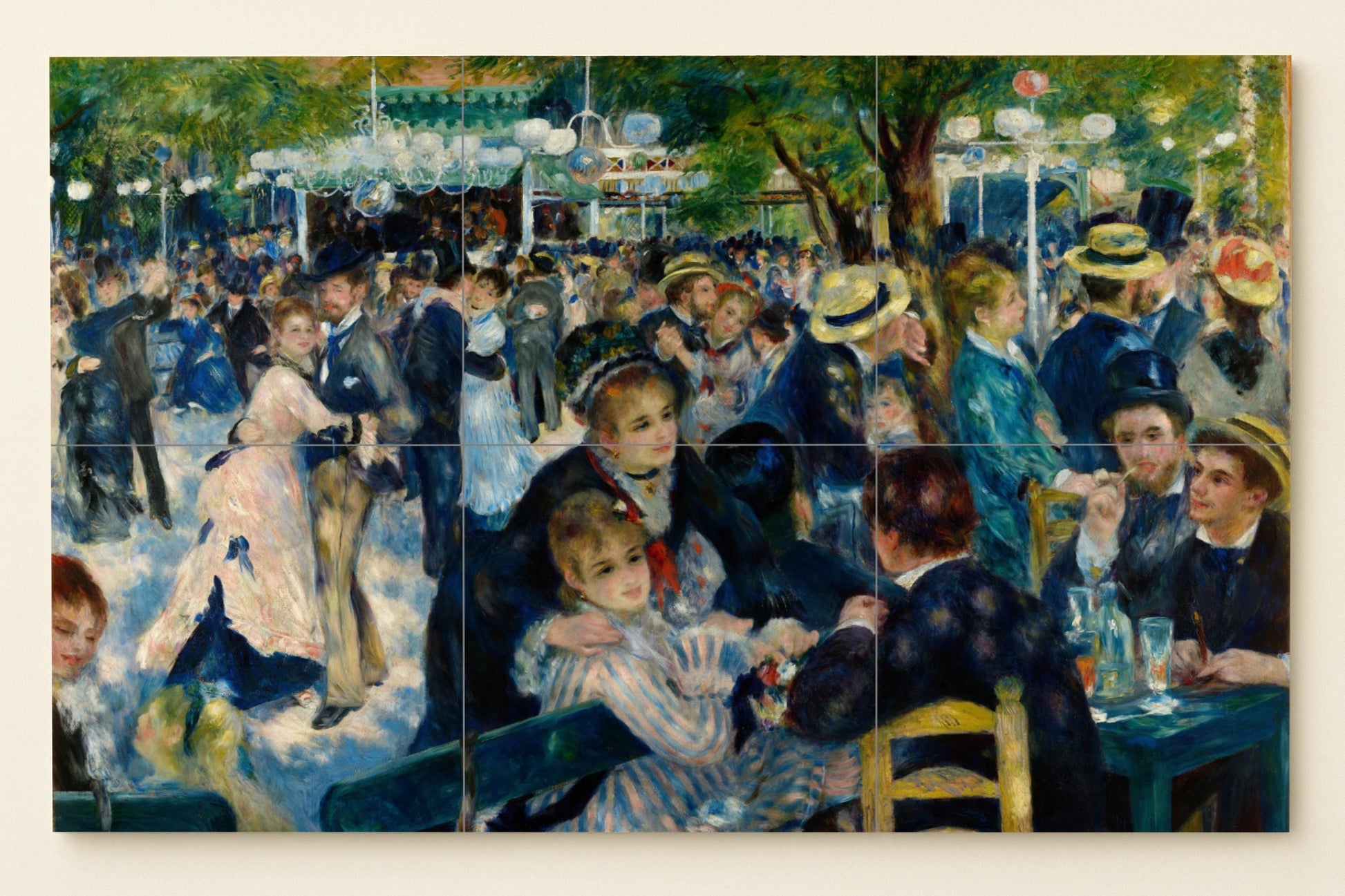 Tanz in Le Moulin von die Galette — Volkskunst & Ornament, Wandkunst aus Keramikfliesen