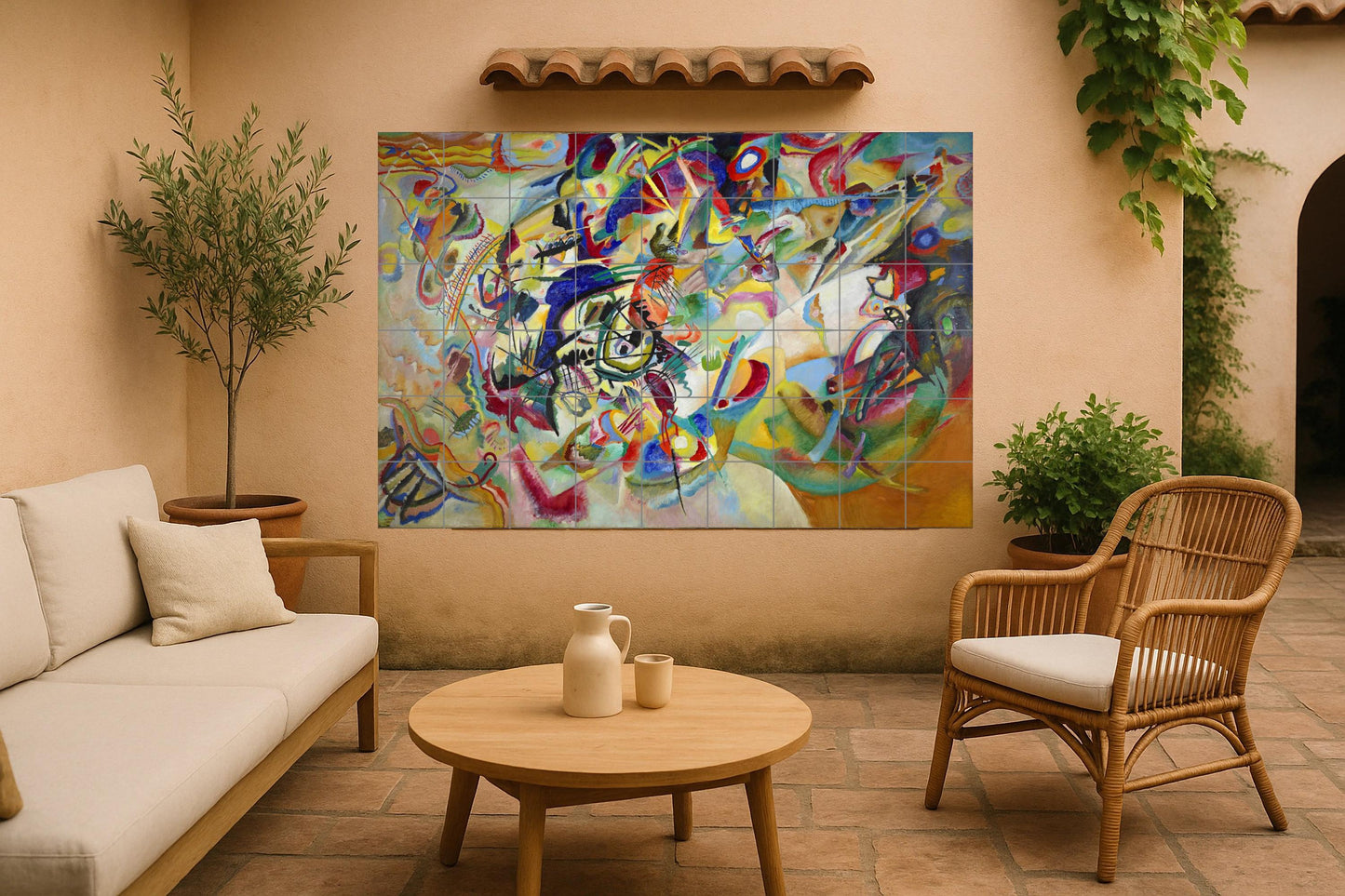 Composición VII Mural de Azulejos Cerámicos — Décor d'Art Populaire, Art Mural en Céramique