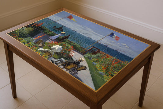 Garden of Monet in Sainte Adresse · Ceramic Wall Mural — Ornamental Wall Panel
