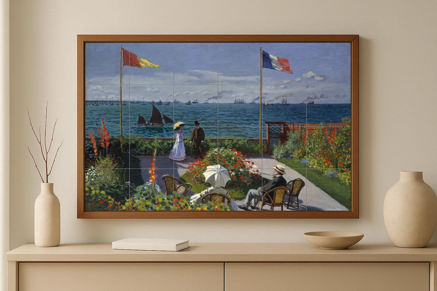 Garten von Monet in Sainte Adresse — Fliesen-Wandbild aus Keramik · Volkskunst-Dekor