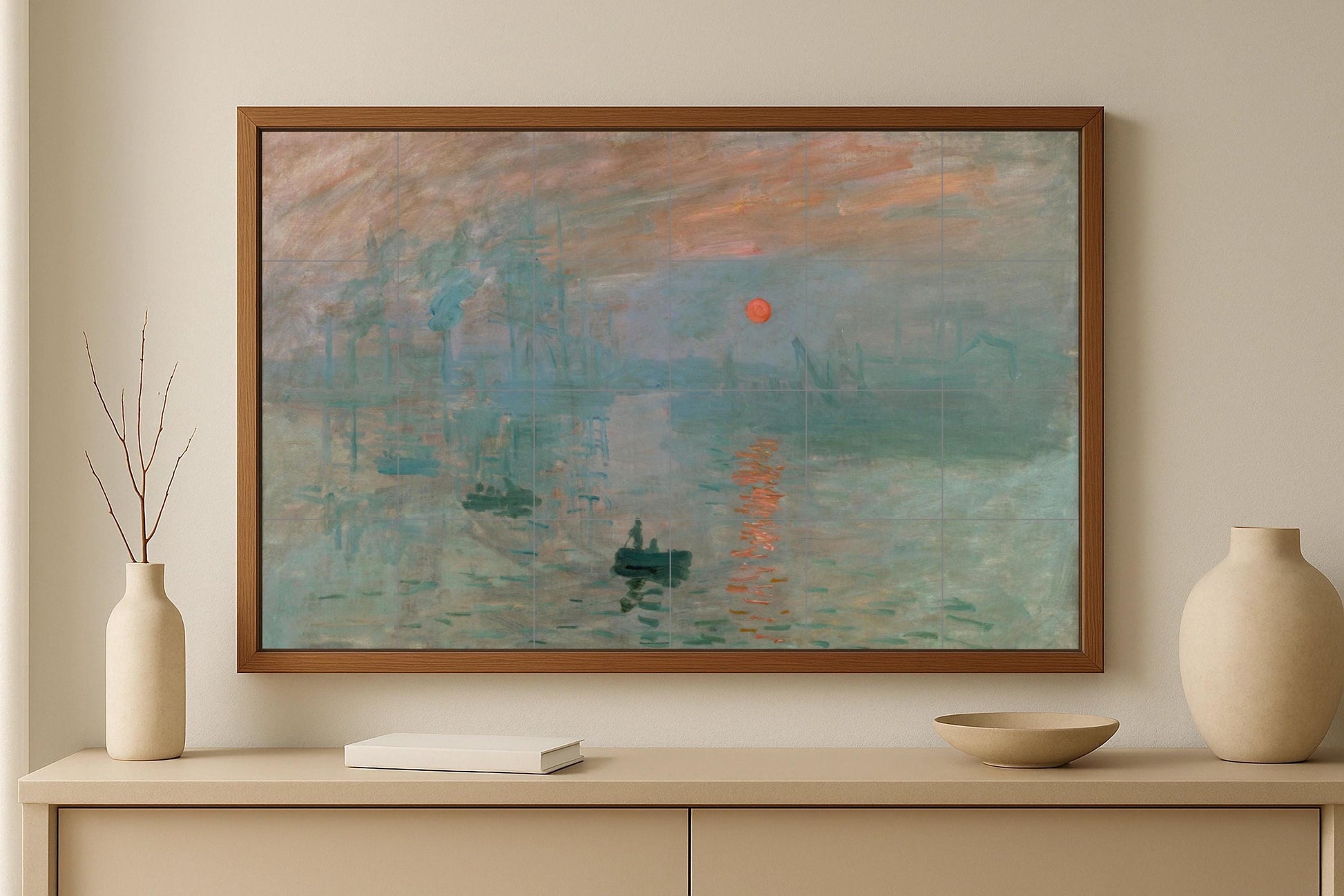 "Impresión von Monet — Volkskunst-Dekor, Wandkunst aus Keramikfliesen