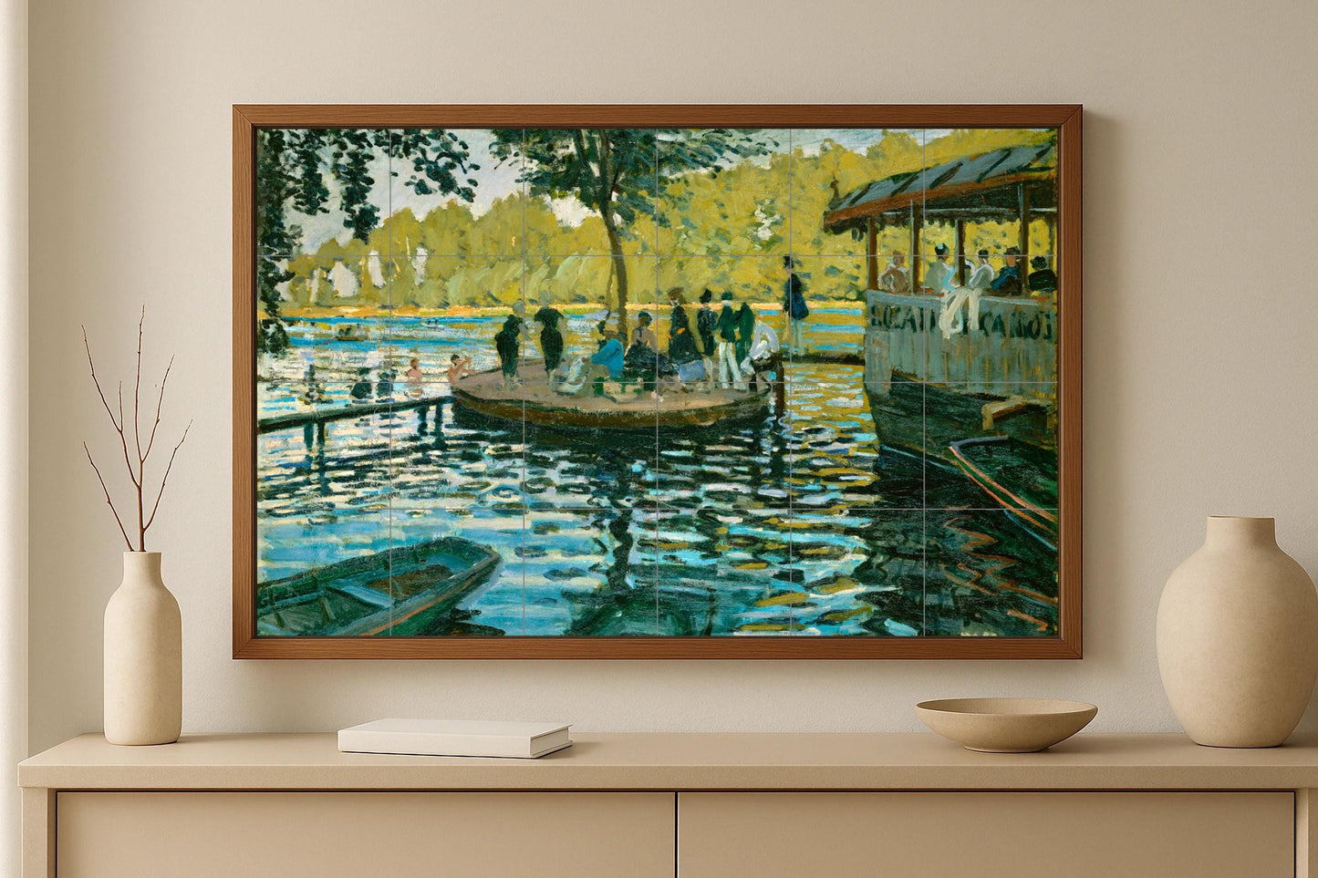 Ceramic Tile Mural: Grenouillère Monet — Folk & Ornamental Art