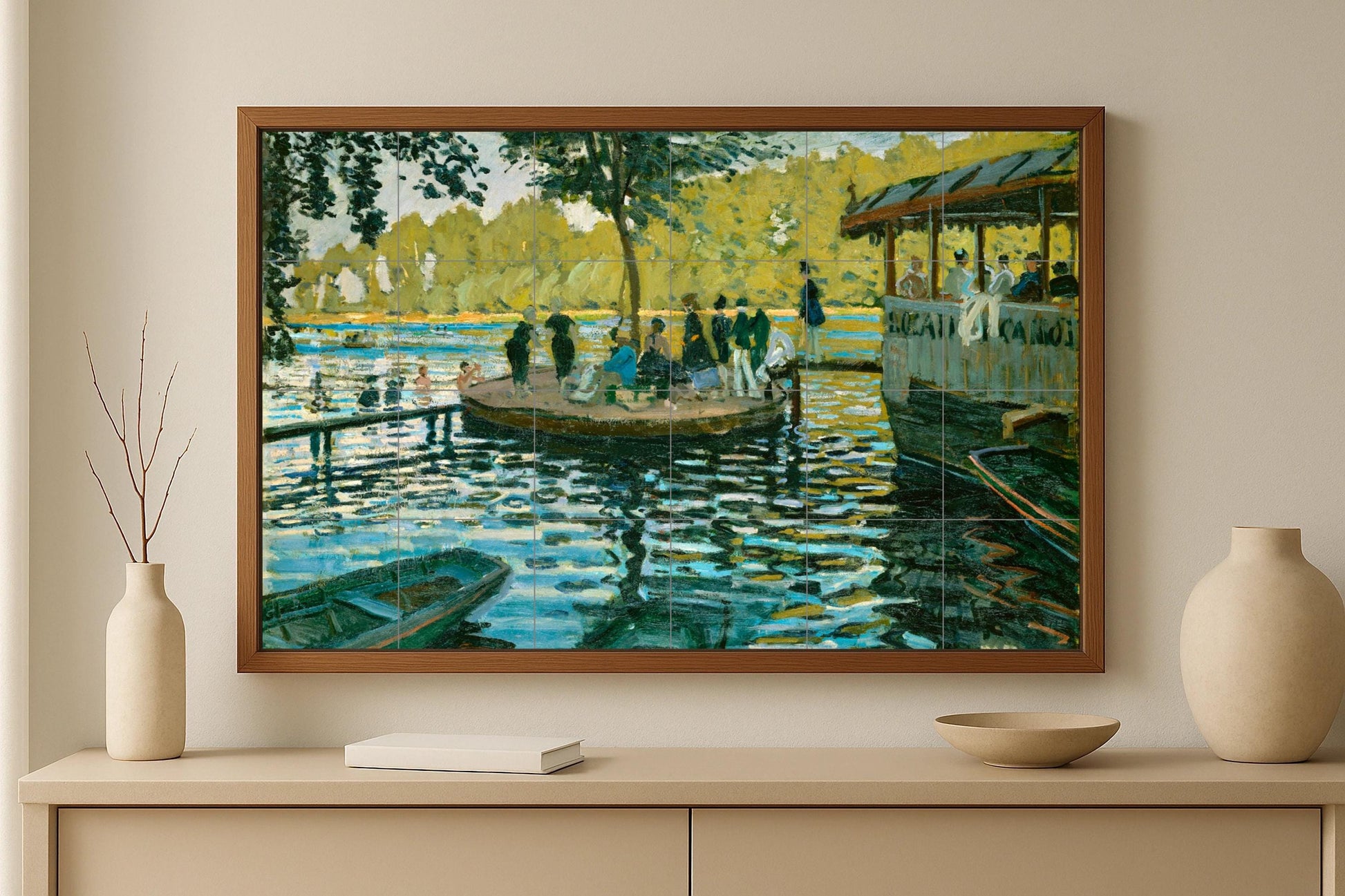 Ceramic Tile Mural: Grenouillère Monet — Folk & Ornamental Art