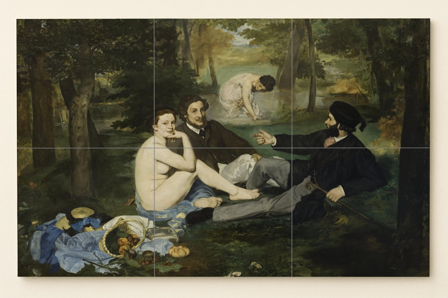 Le Dejeuner sur l’Herbe Manet — Volkskunst & Ornament, Wandkunst aus Keramikfliesen