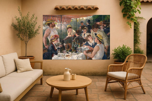 Mural de azulejos de cerámica "El almuerzo de los remeros"