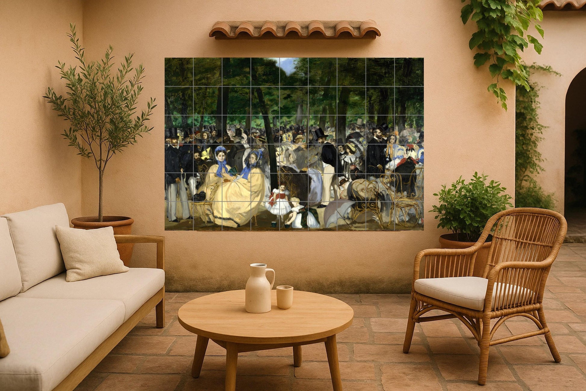 Mural de cerámica con música en las Tullerías