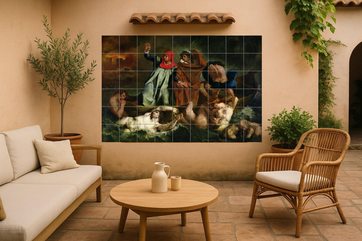 "Barca di Dante · Murale Ceramico — Decoro d'Arte Popolare