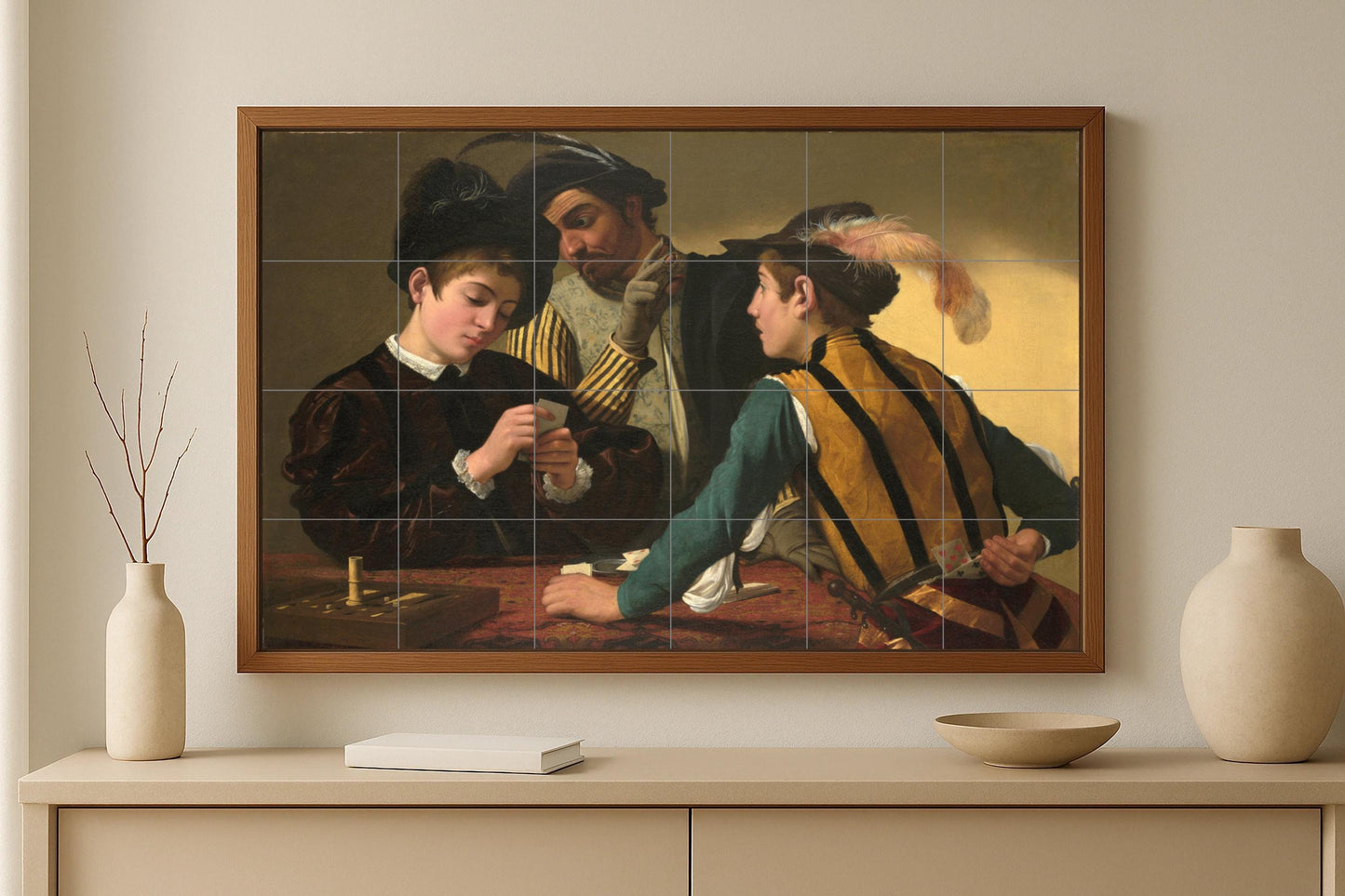 Fresque en Carrelage "Los jugadores de cartas — Décor d'Art Populaire
