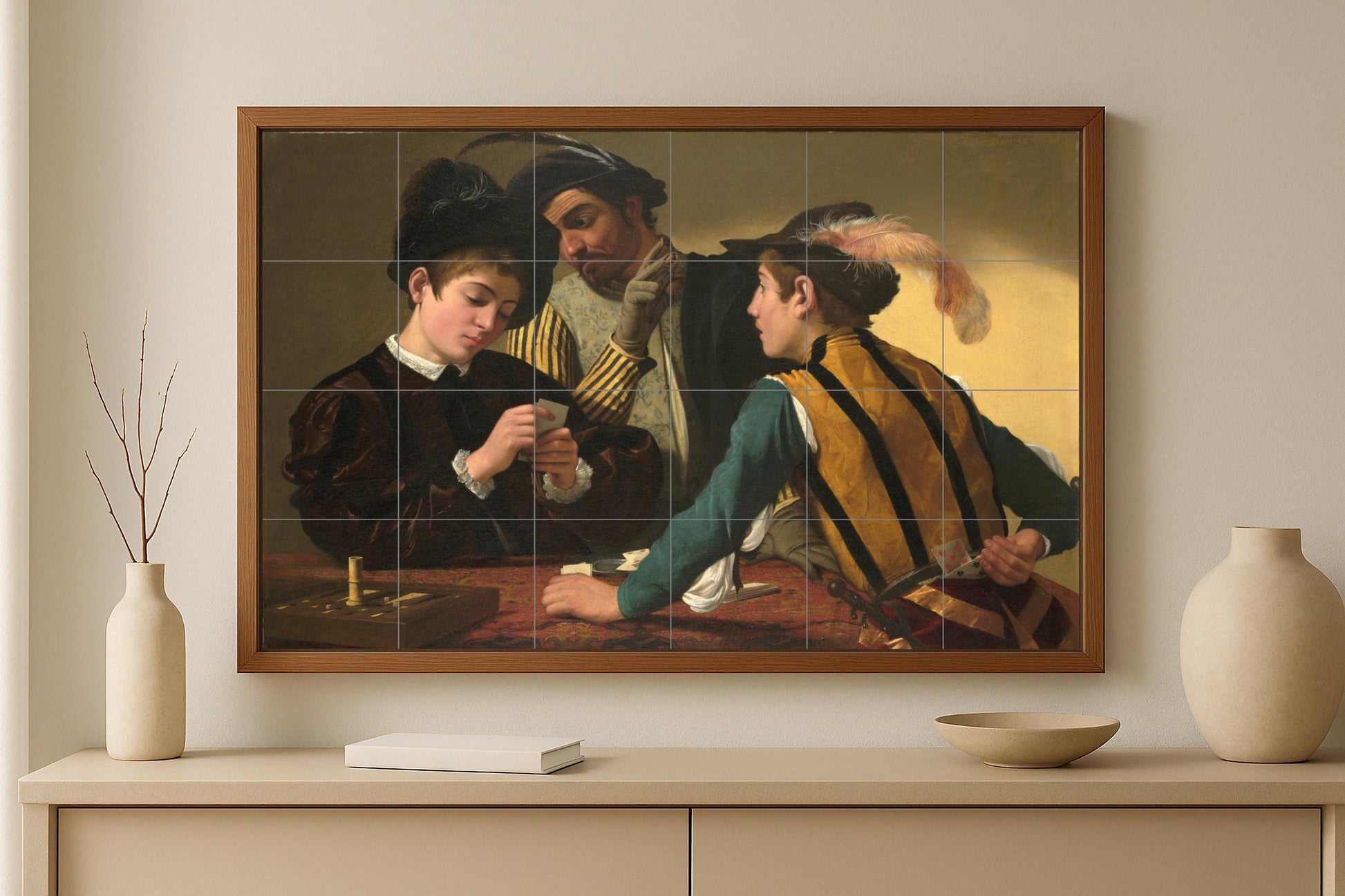 Fresque en Carrelage "Los jugadores de cartas — Décor d'Art Populaire