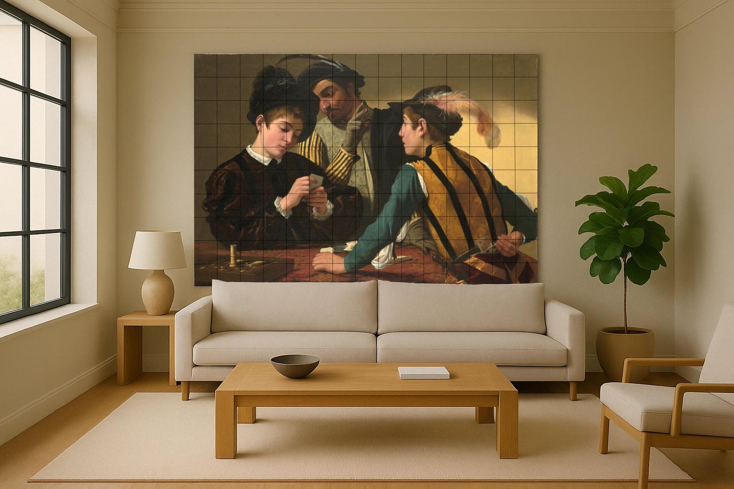 Fresque en Carrelage "Los jugadores de cartas — Décor d'Art Populaire