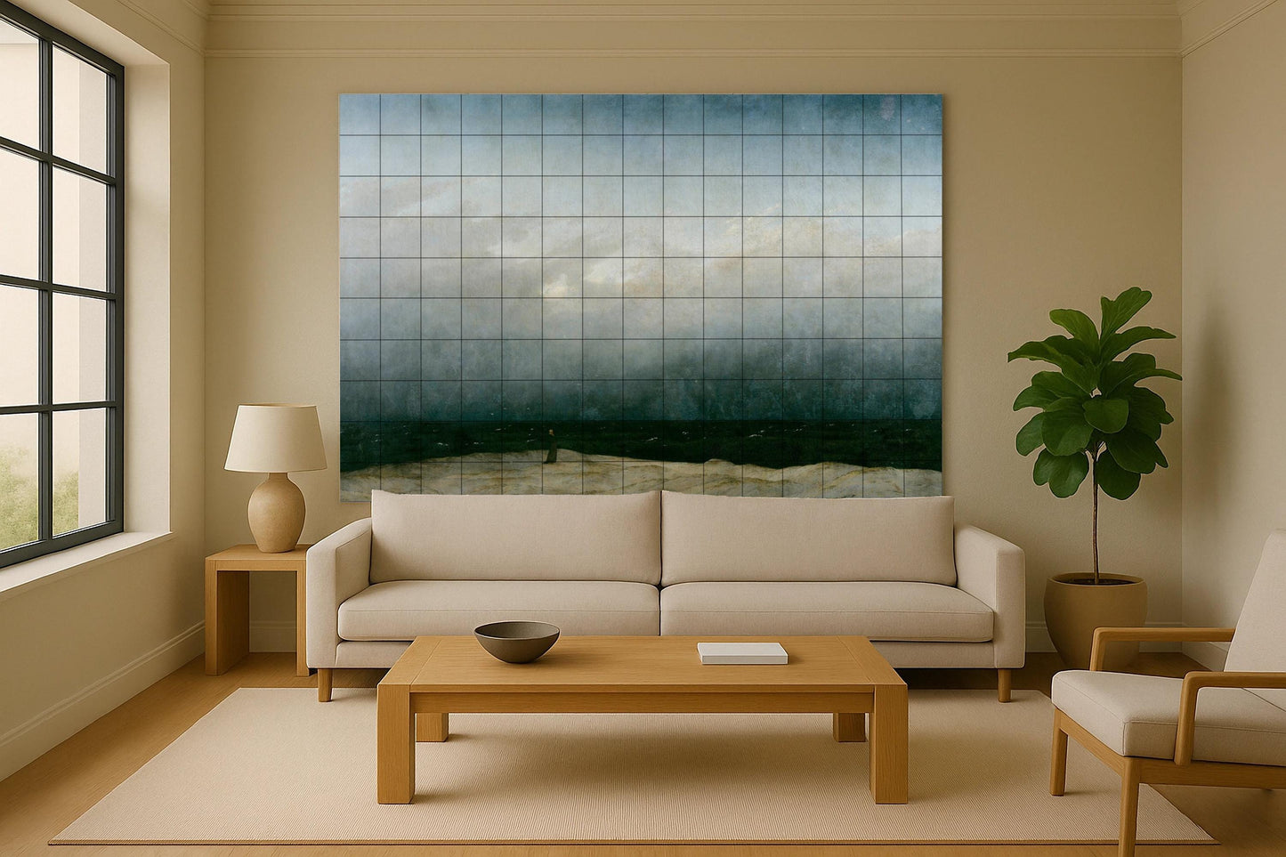 "le monje au bord de au Mer — Art Populaire et Ornemental, Art Mural en Céramique