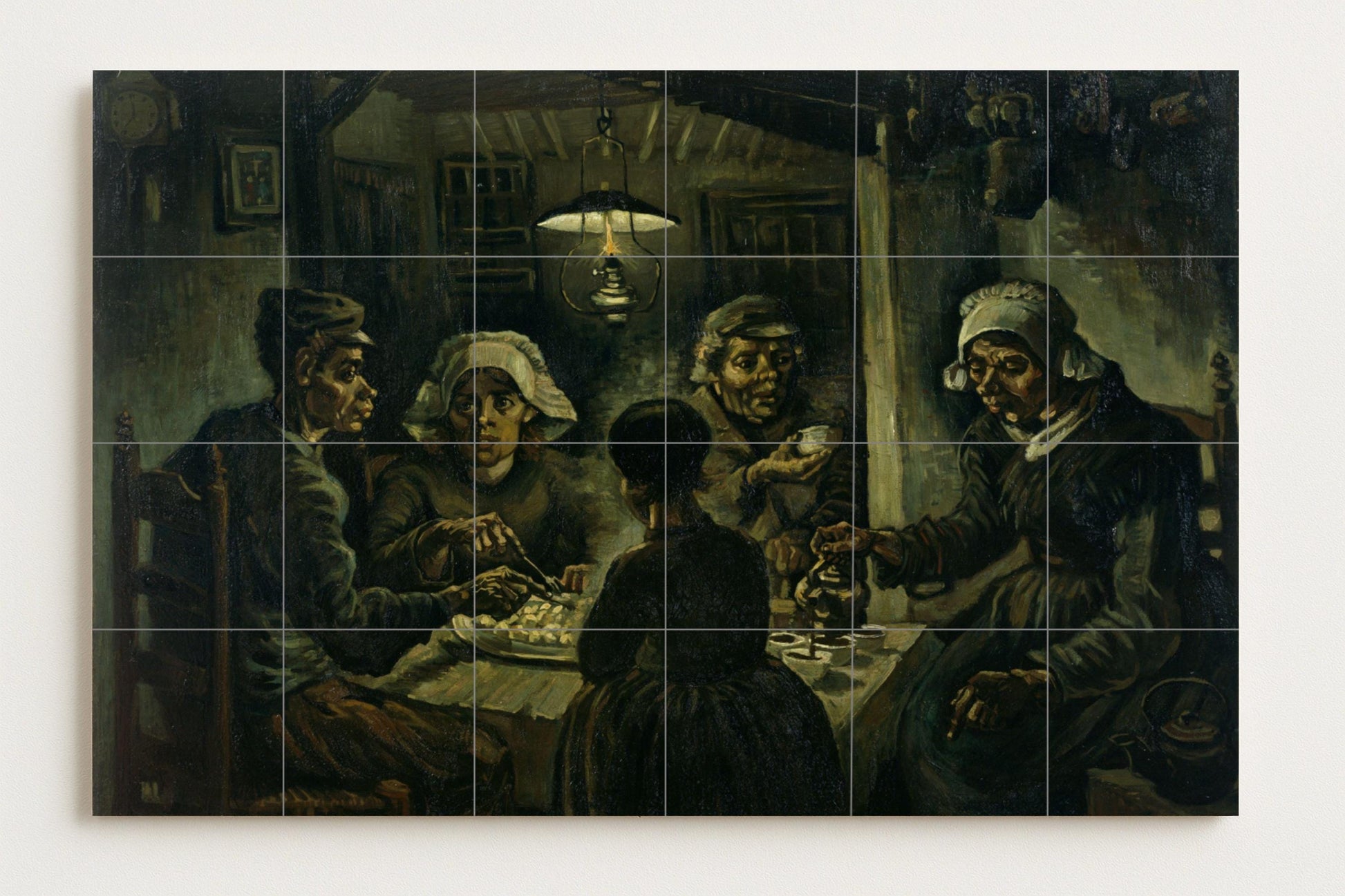 Mural de azulejos de cerámica "Los comedores de patatas"
