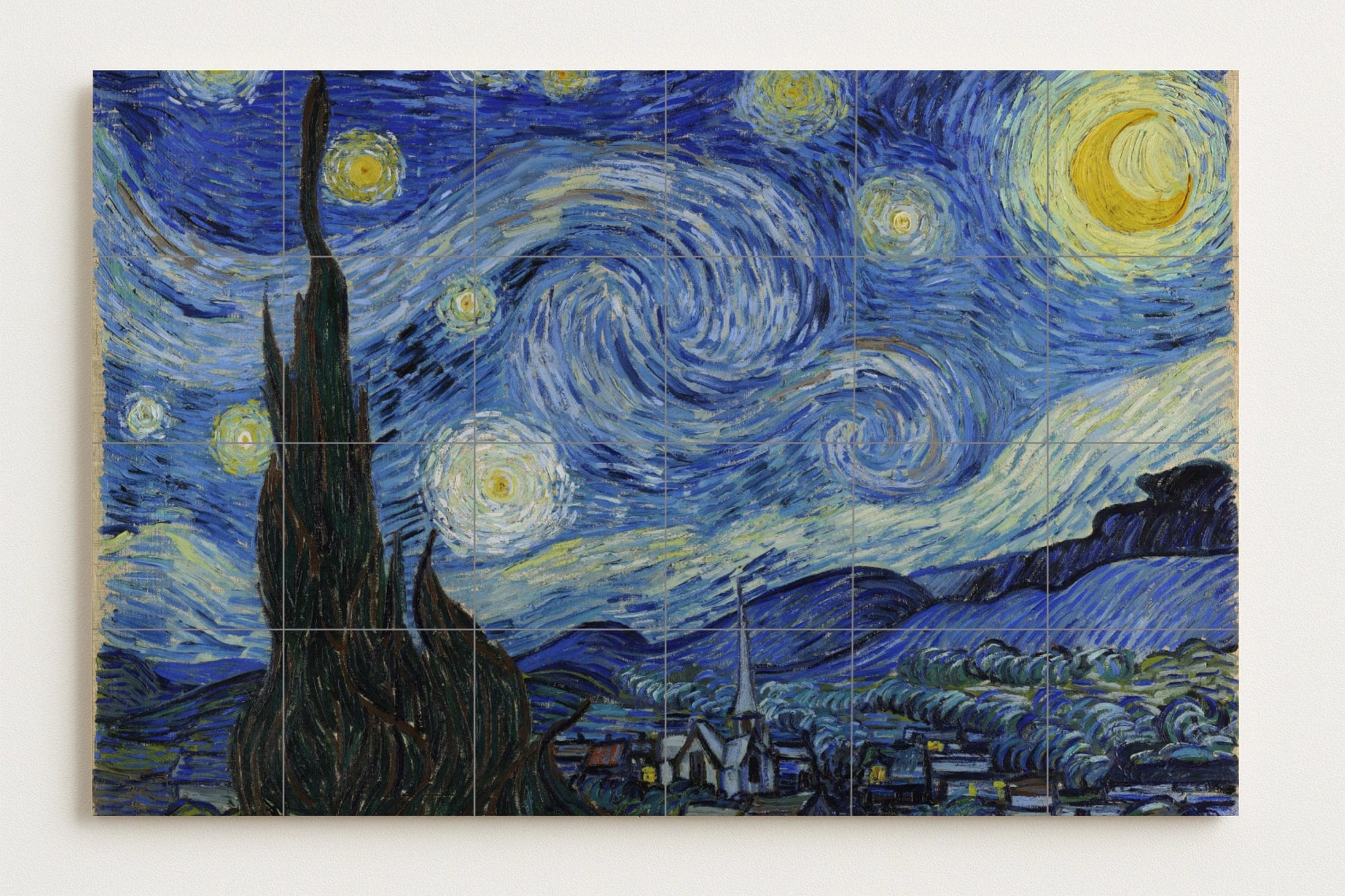 El mural de azulejos de cerámica de La noche estrellada