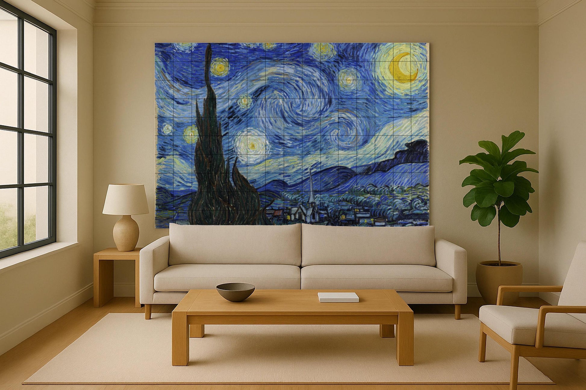 El mural de azulejos de cerámica de La noche estrellada