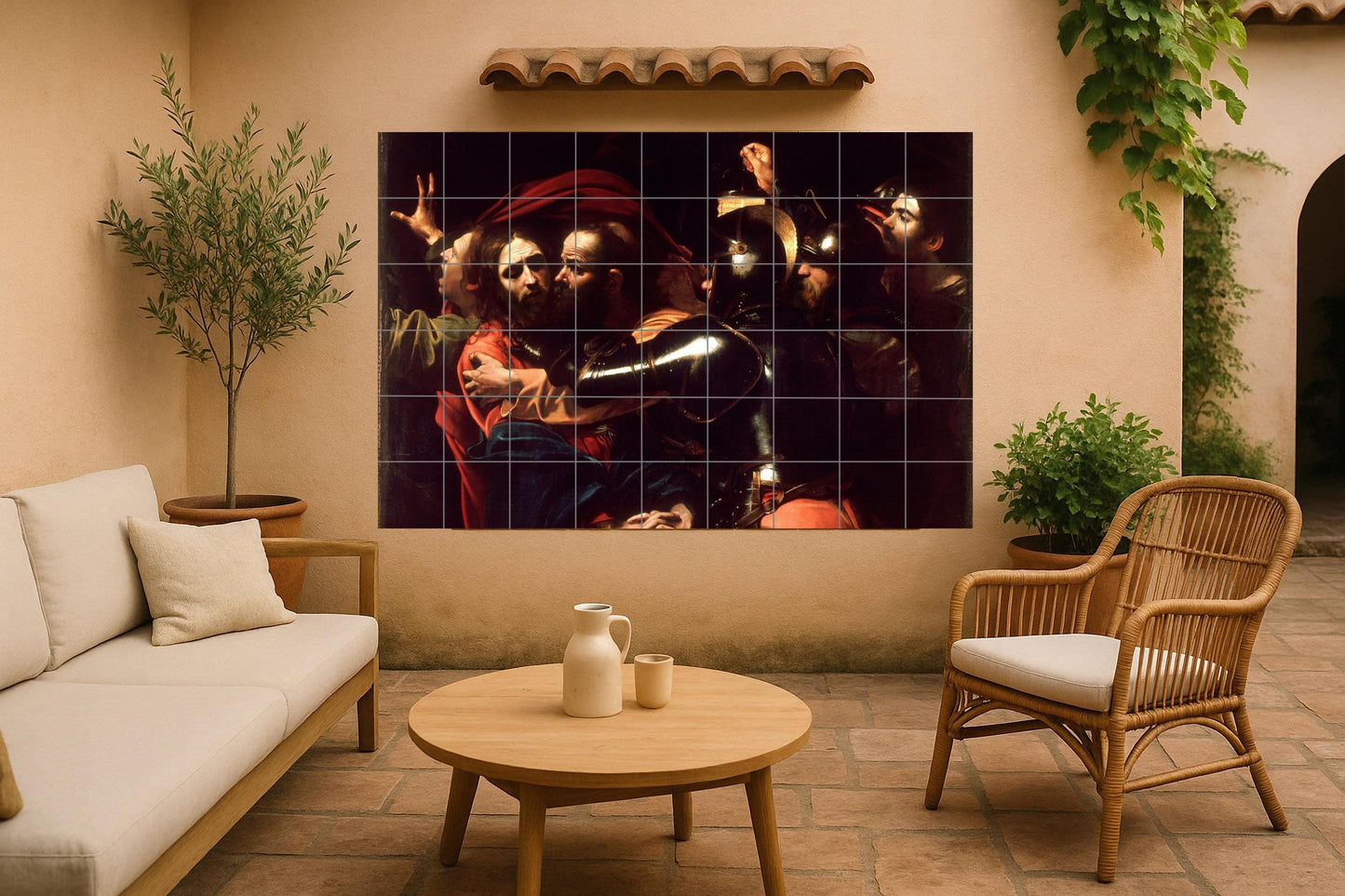 Cerámica "der Capturado von Christus · Keramik-Wandbild — Ornamentales Wandpaneel