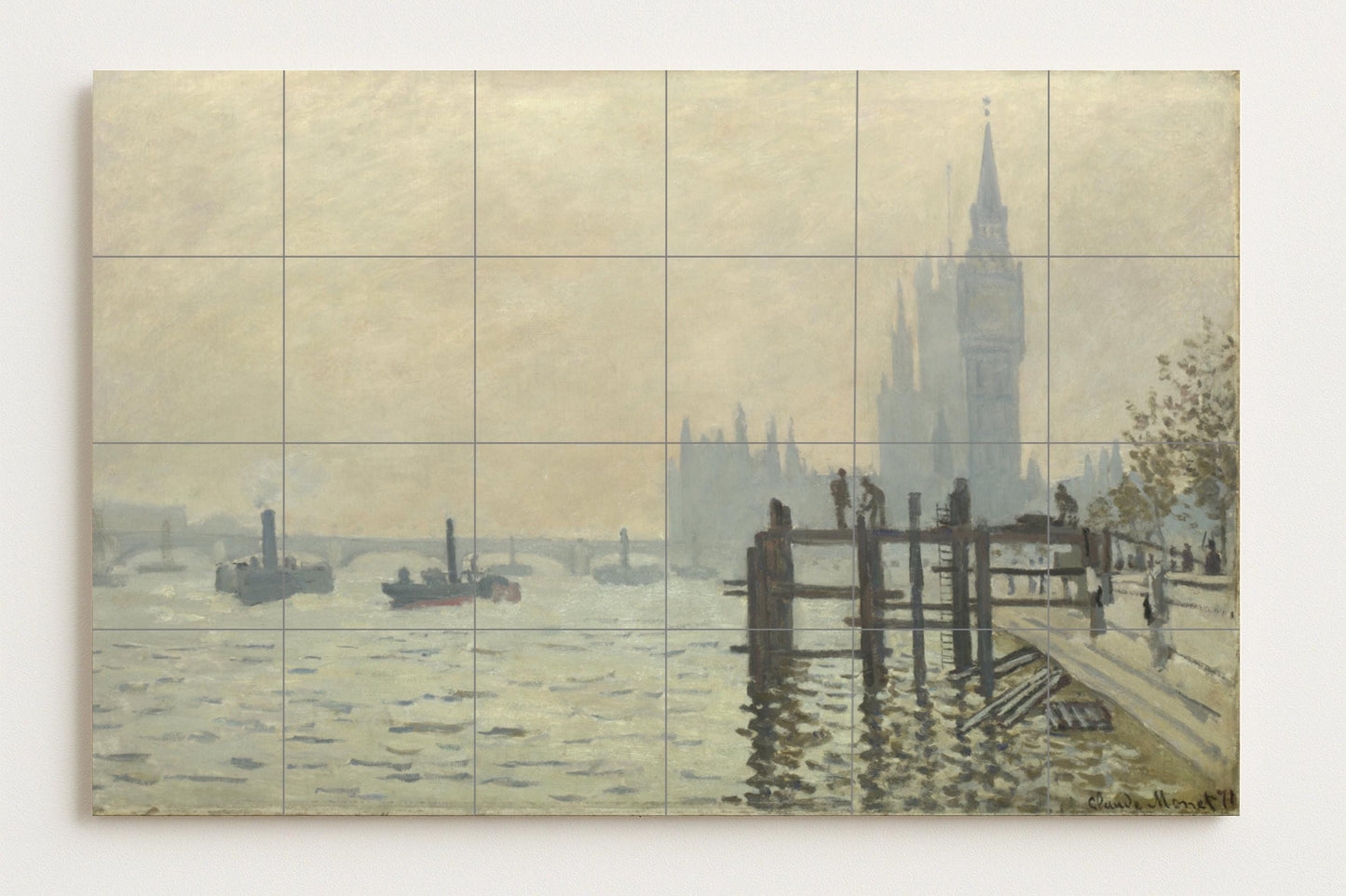 Du Támesis bajo Westminster — Fresque Murale en Carreaux de Céramique · Art Populaire et Ornemental