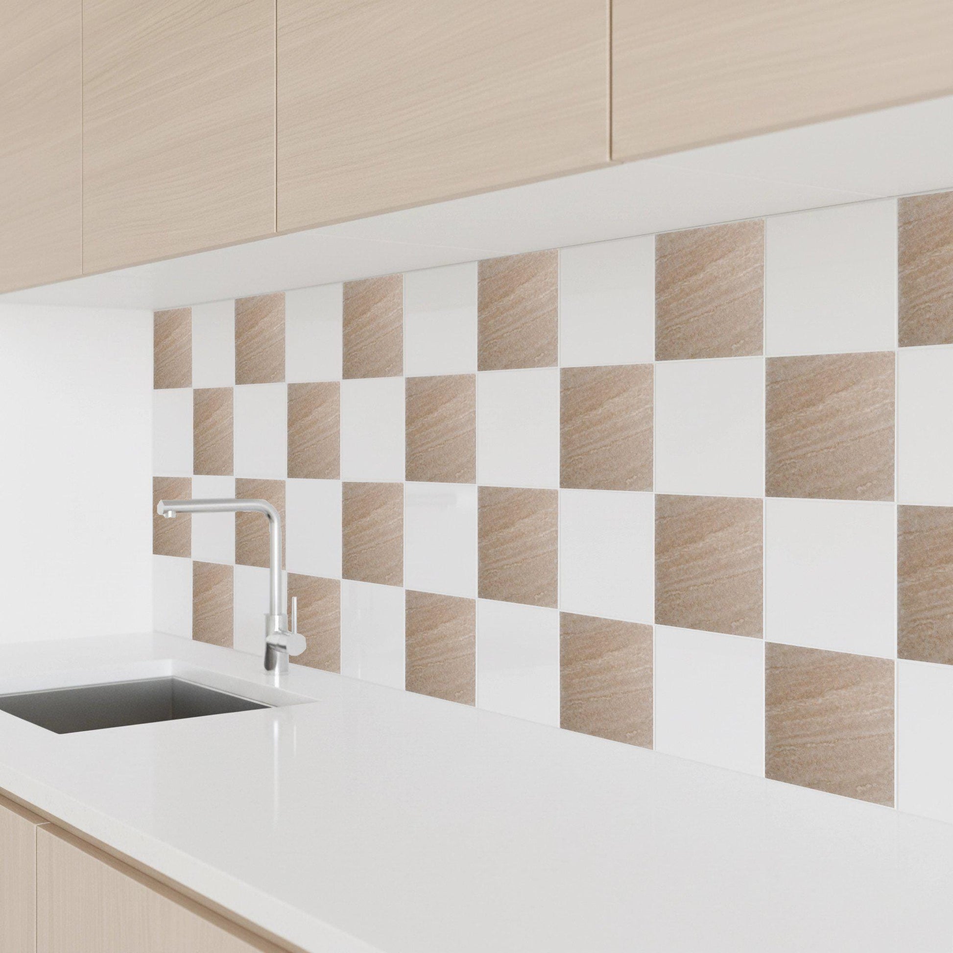 Travertin Optik · Keramik-Wandfliese — Zeitloses Dekor-Design