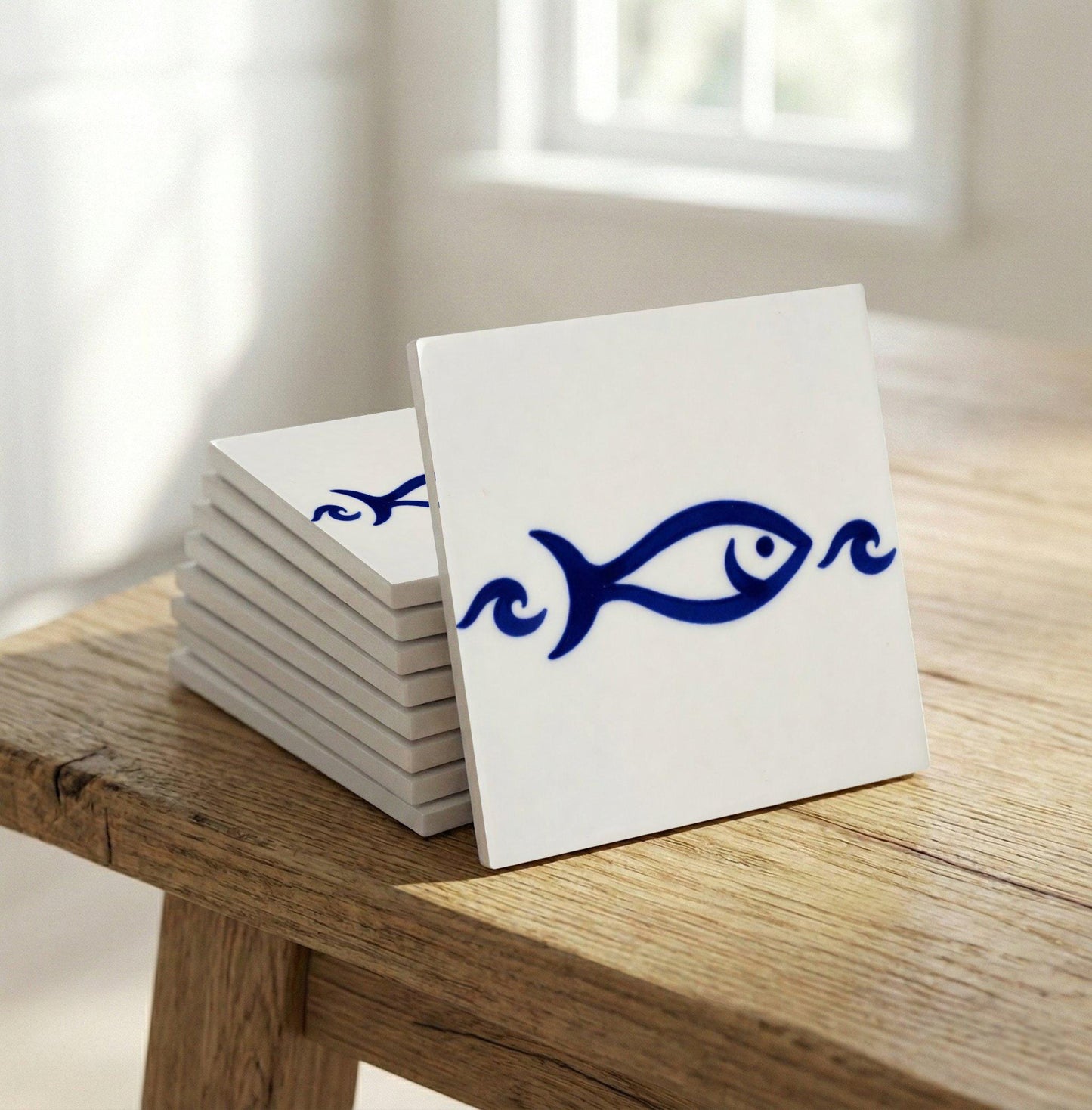Ceramic Tile Galician Fish — Coastal Mediterranean Décor