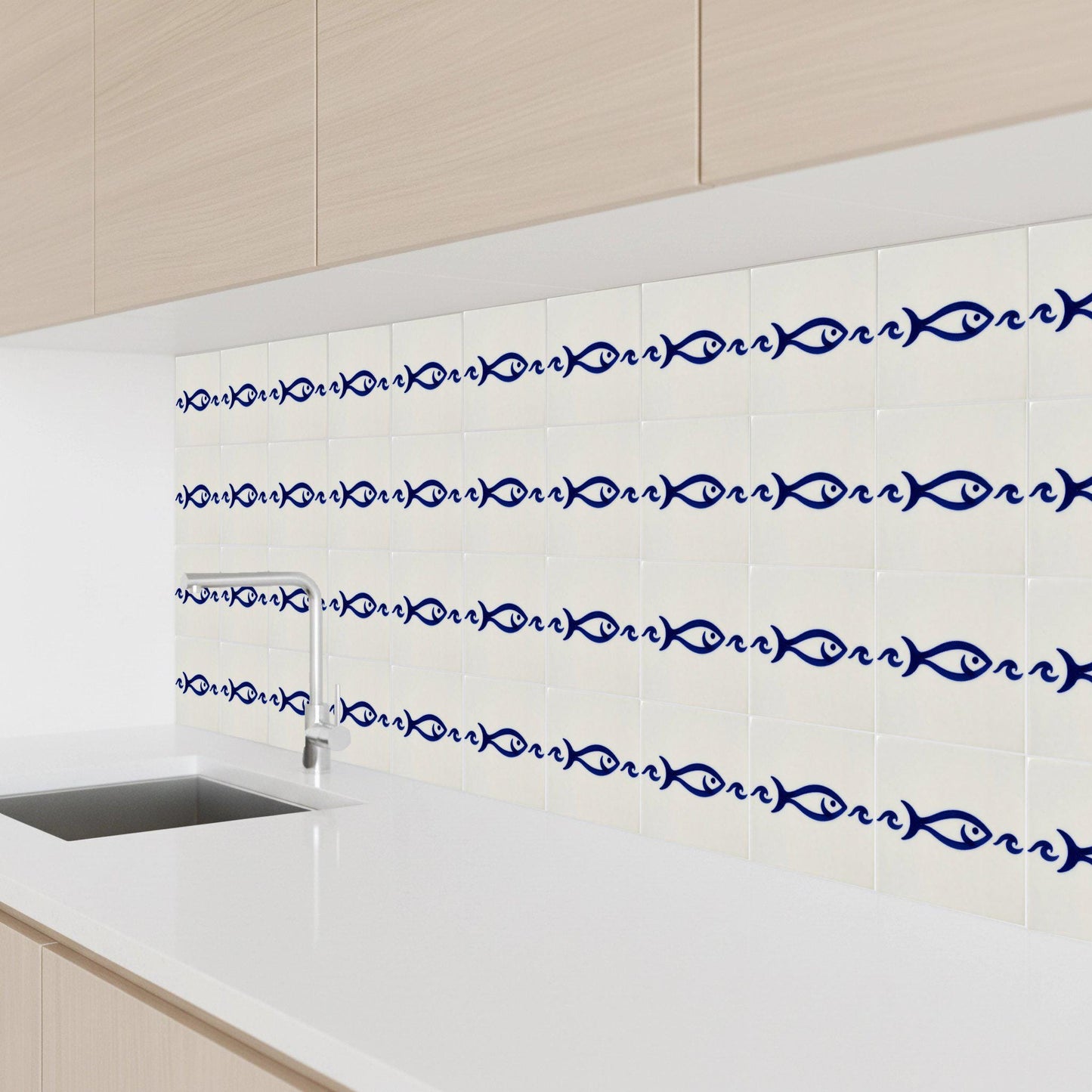 Ceramic Tile Galician Fish — Coastal Mediterranean Décor