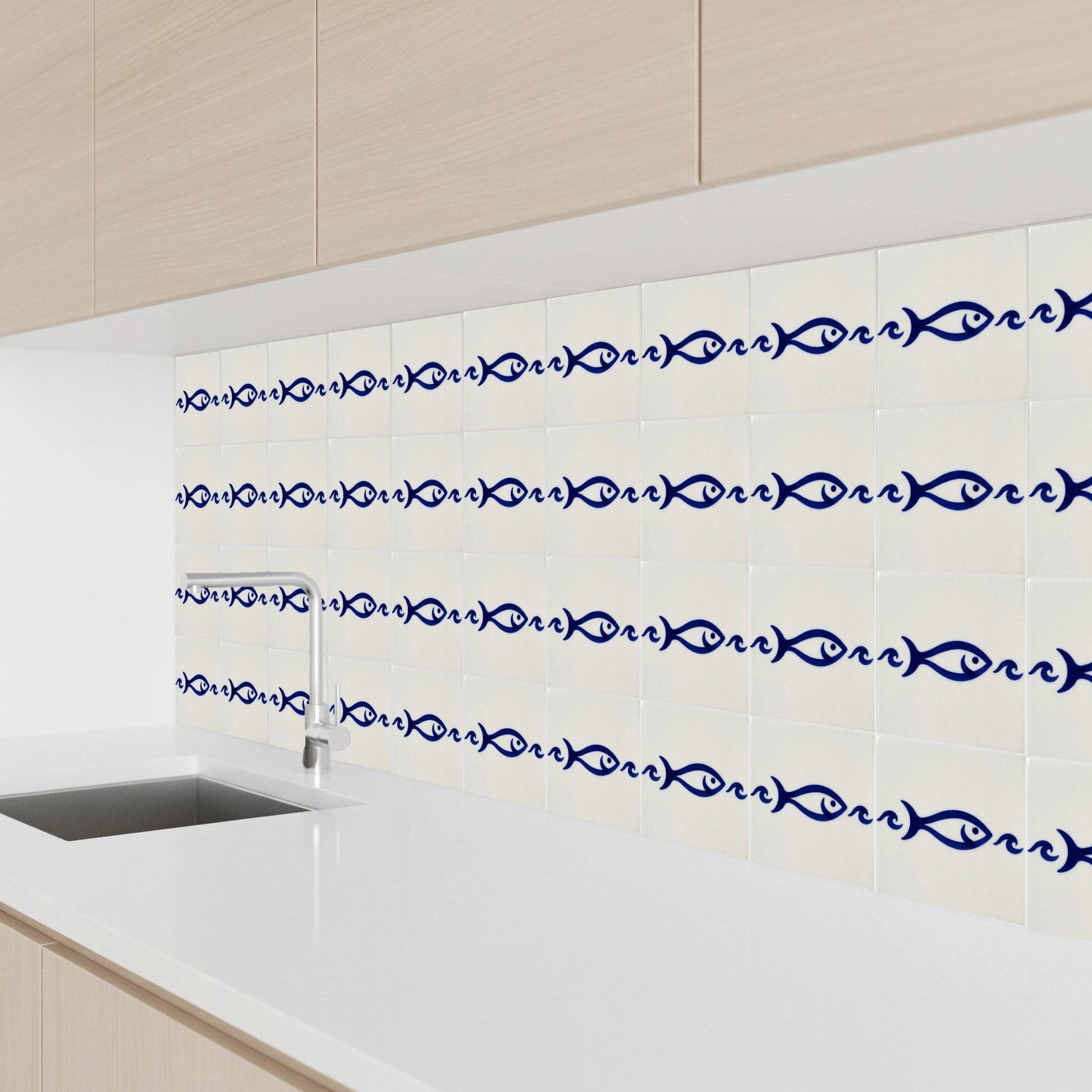 Ceramic Tile Galician Fish — Coastal Mediterranean Décor