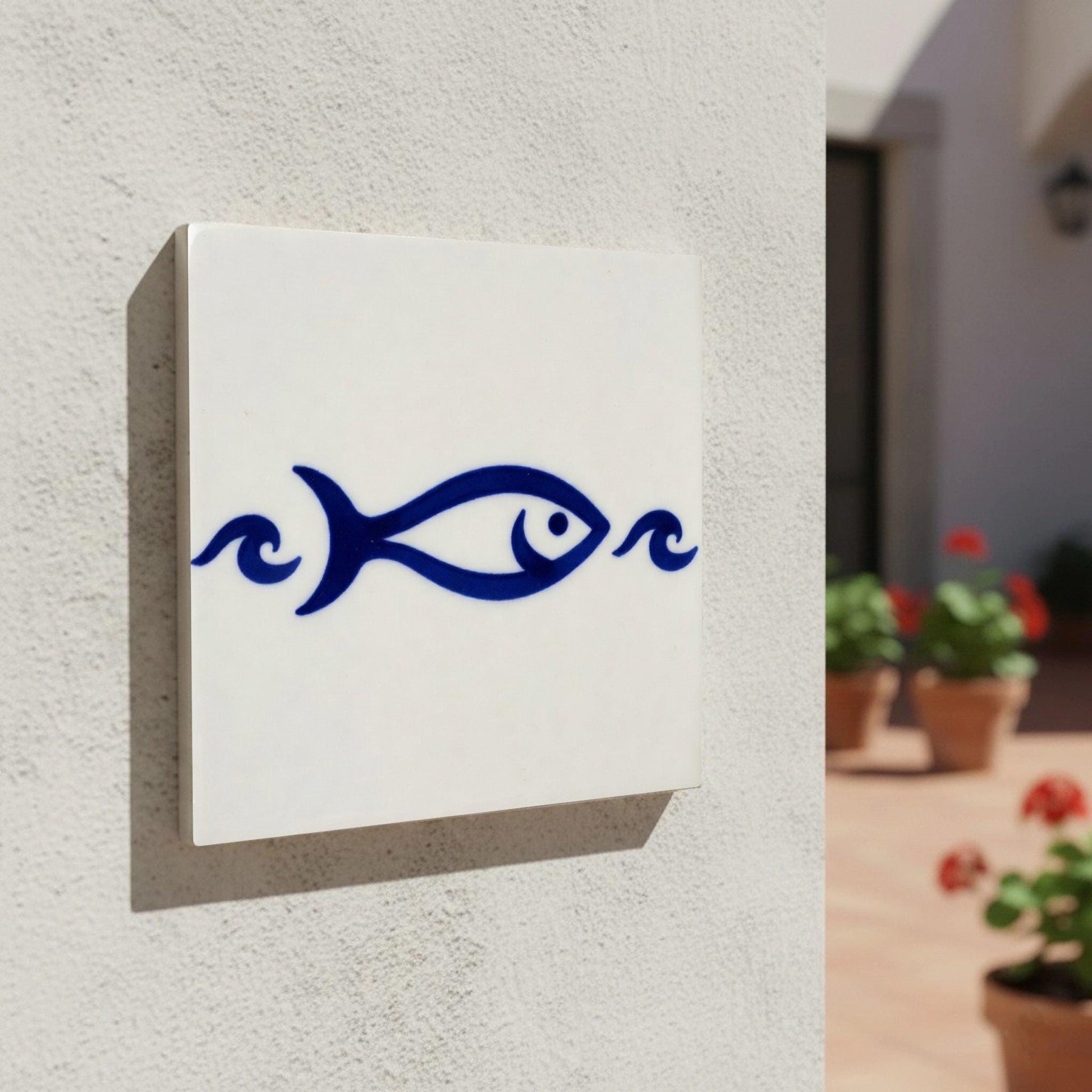 Ceramic Tile Galician Fish — Coastal Mediterranean Décor