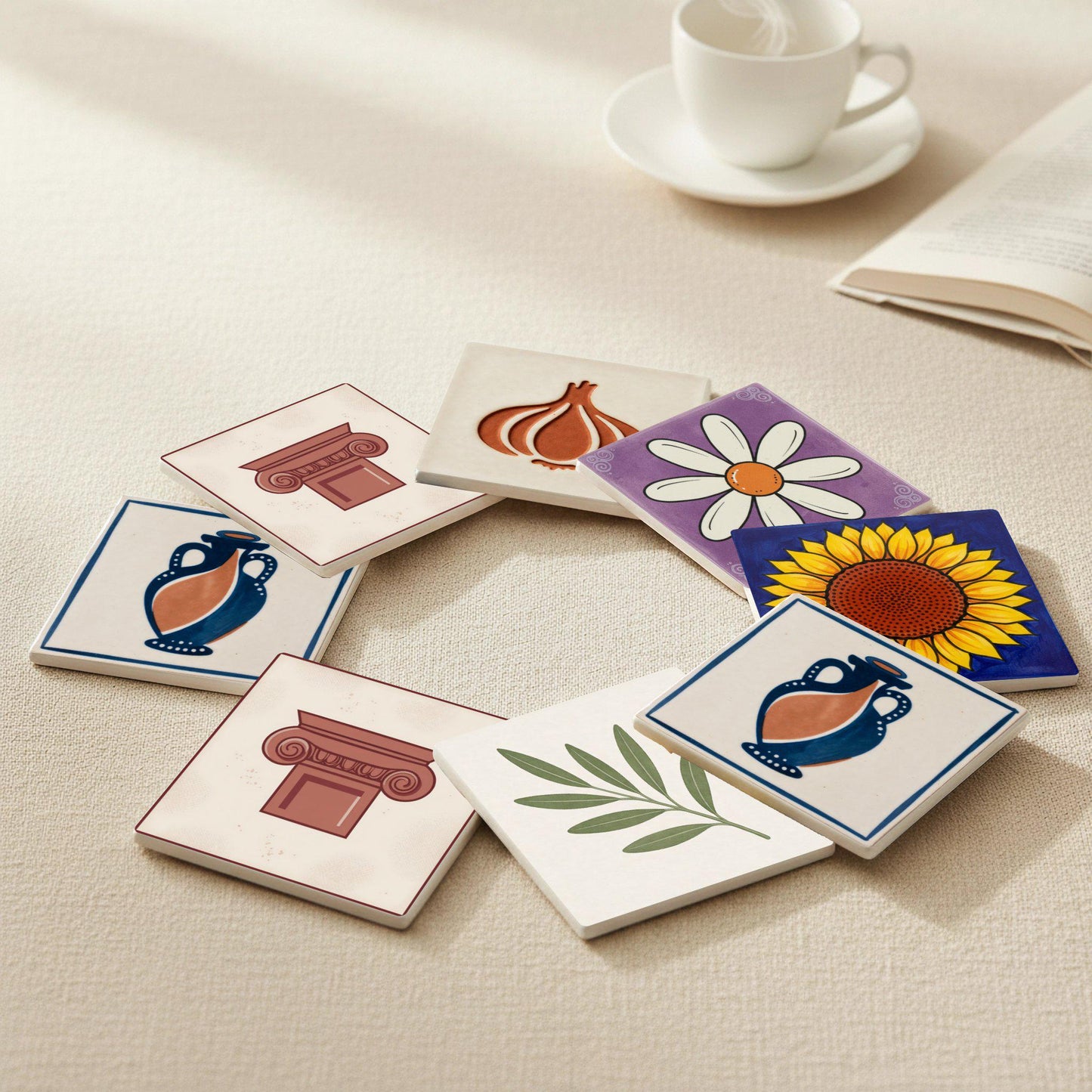 Posavasos Andaluza con azulejos mediterráneos de Málaga