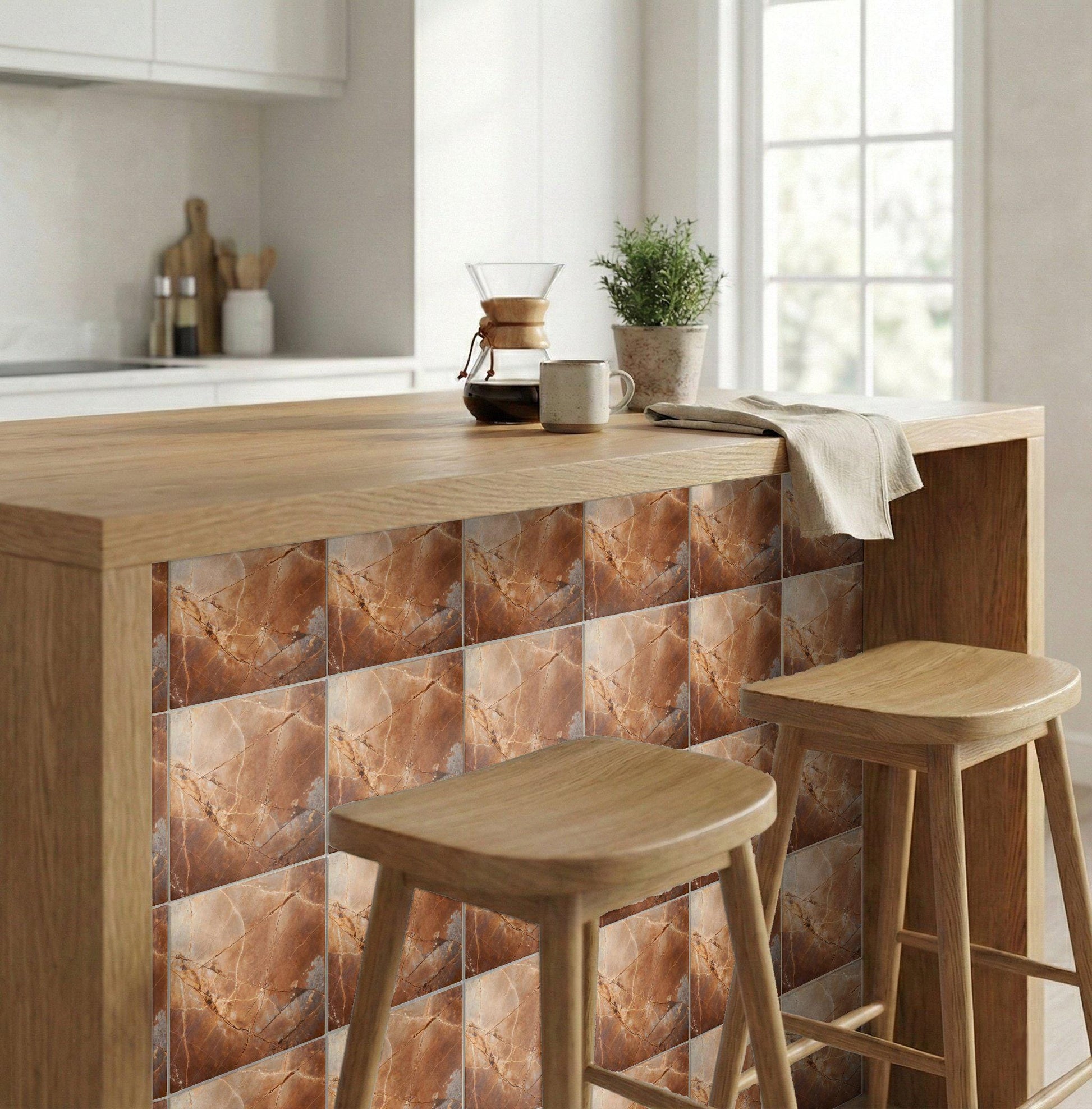 Brown Marmor — Keramikfliese, Ornament im Vintage-Stil