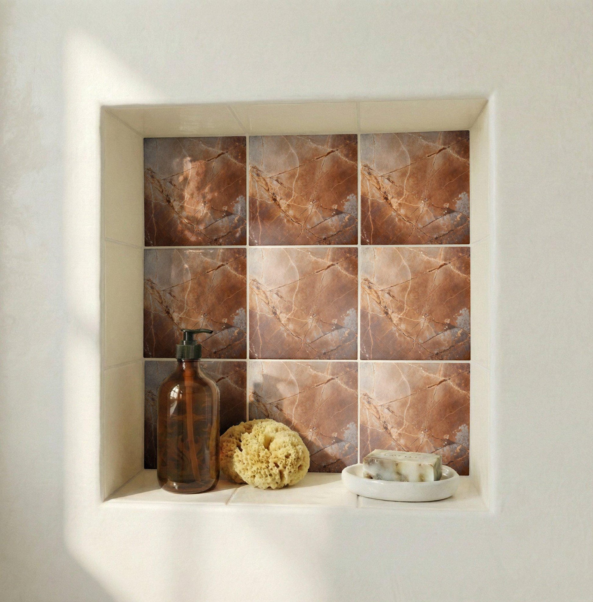 Brown Marmor — Keramikfliese, Ornament im Vintage-Stil