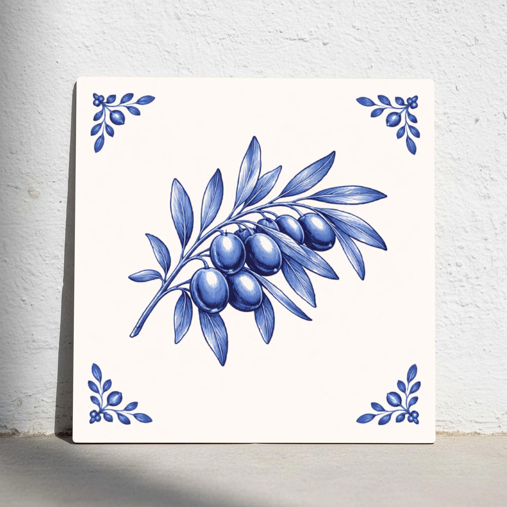 Hague Olive — Dutch Blue & White Ceramic Decorative Tile