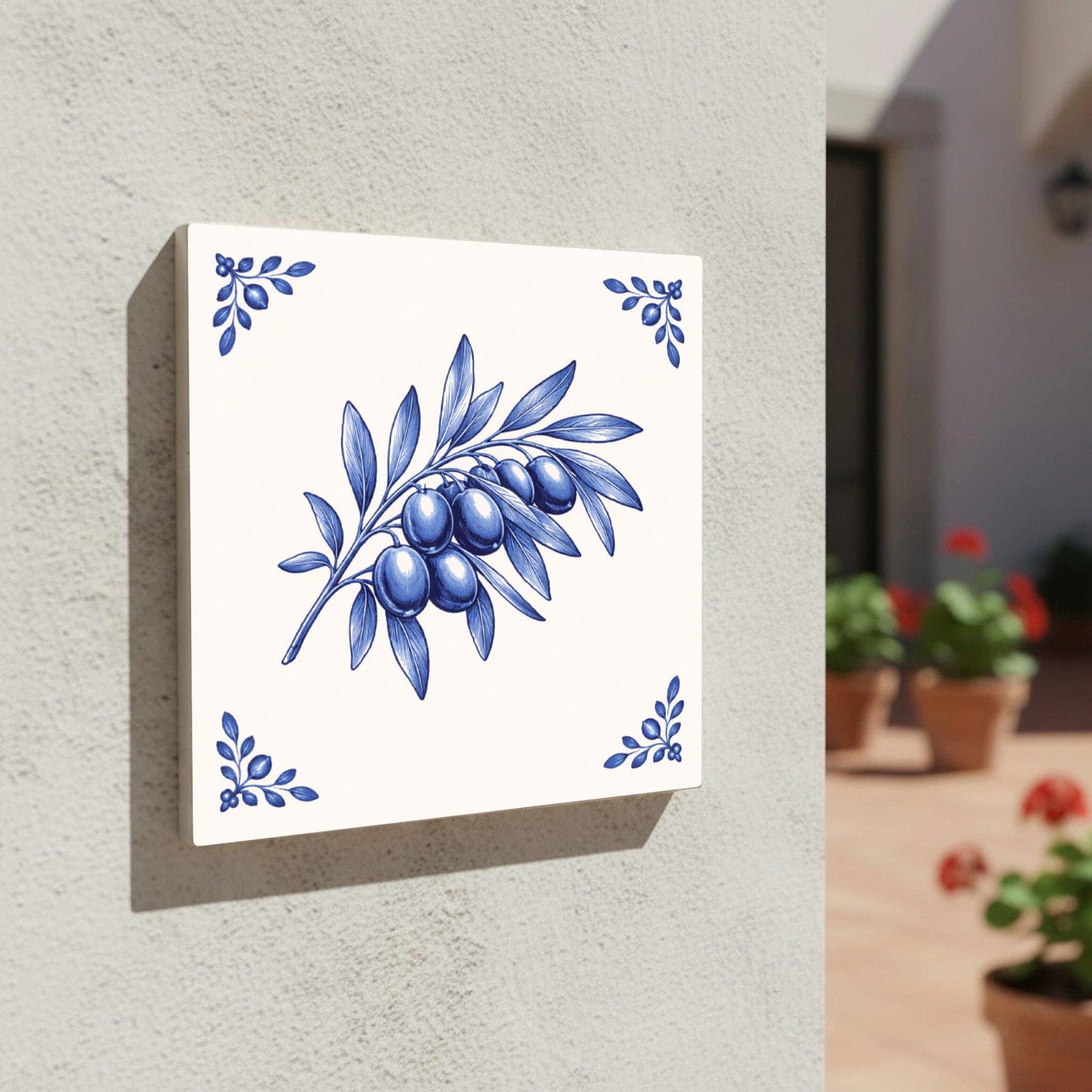 Hague Olive — Dutch Blue & White Ceramic Decorative Tile