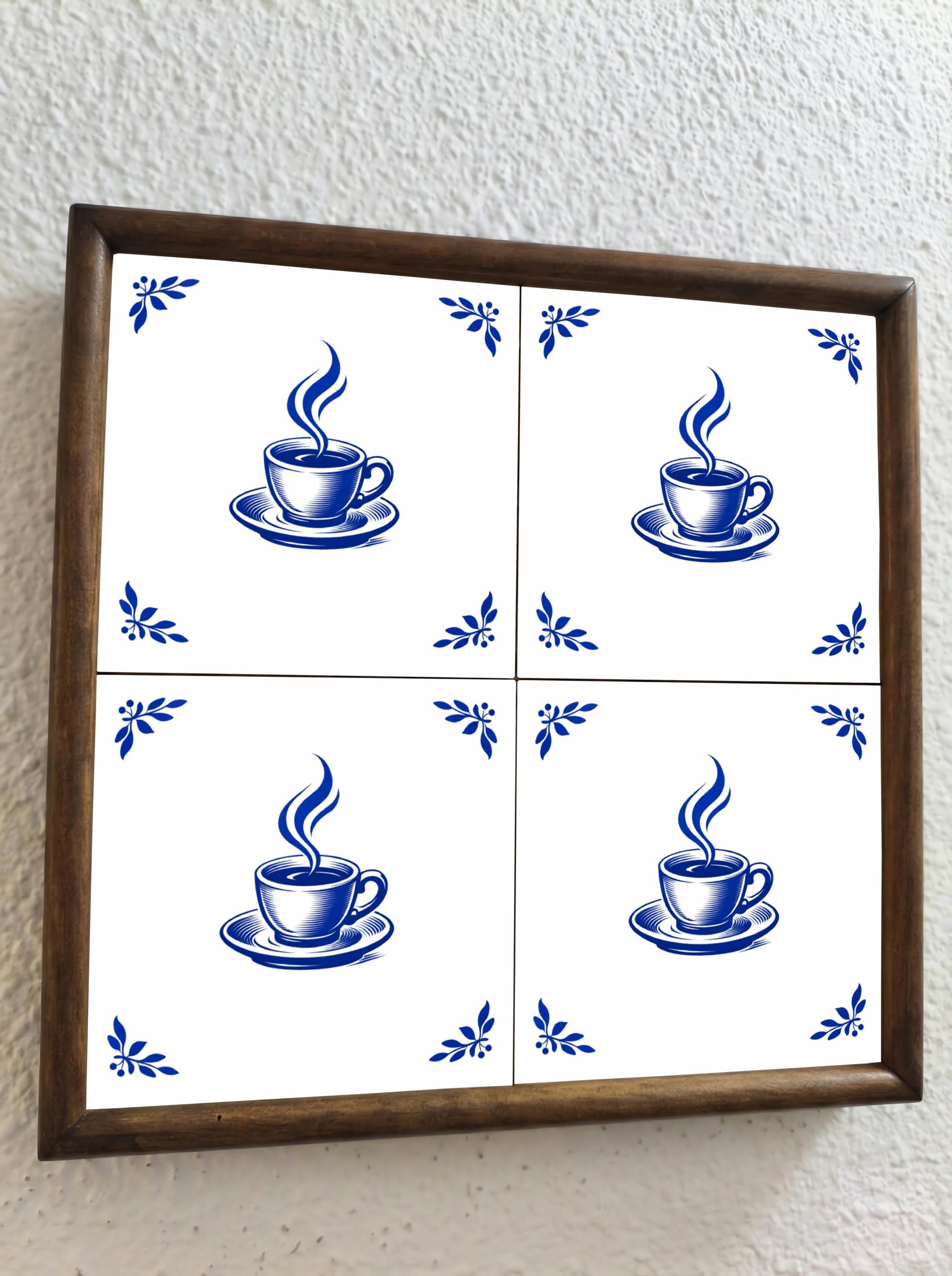 Utrecht Coffee Cup — Keramikfliese, Delftware-inspiriertes Design