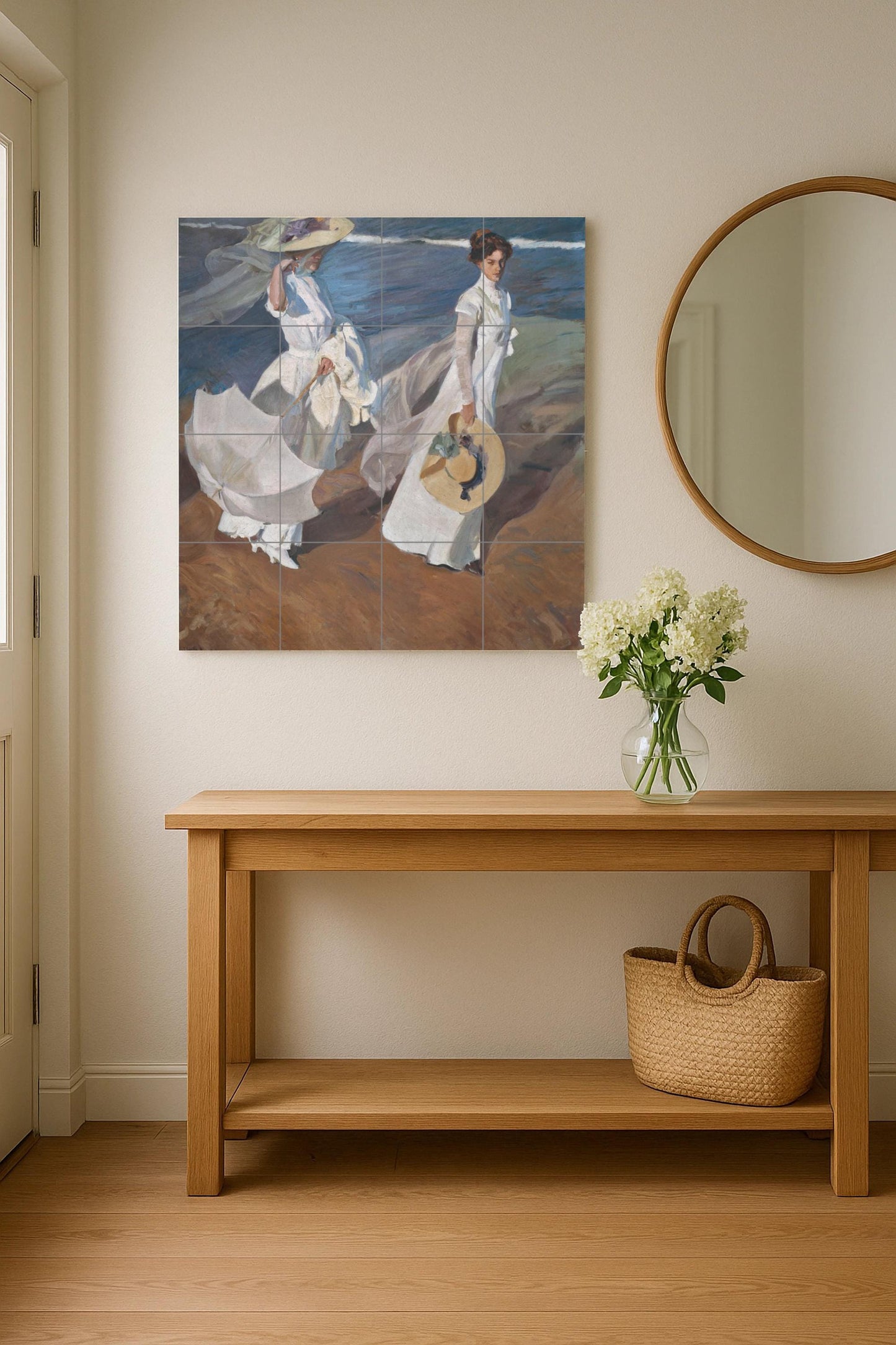 Ceramic Tile Mural: "Paseo por la orilla del mar" - Pintura — Folk & Ornamental Art