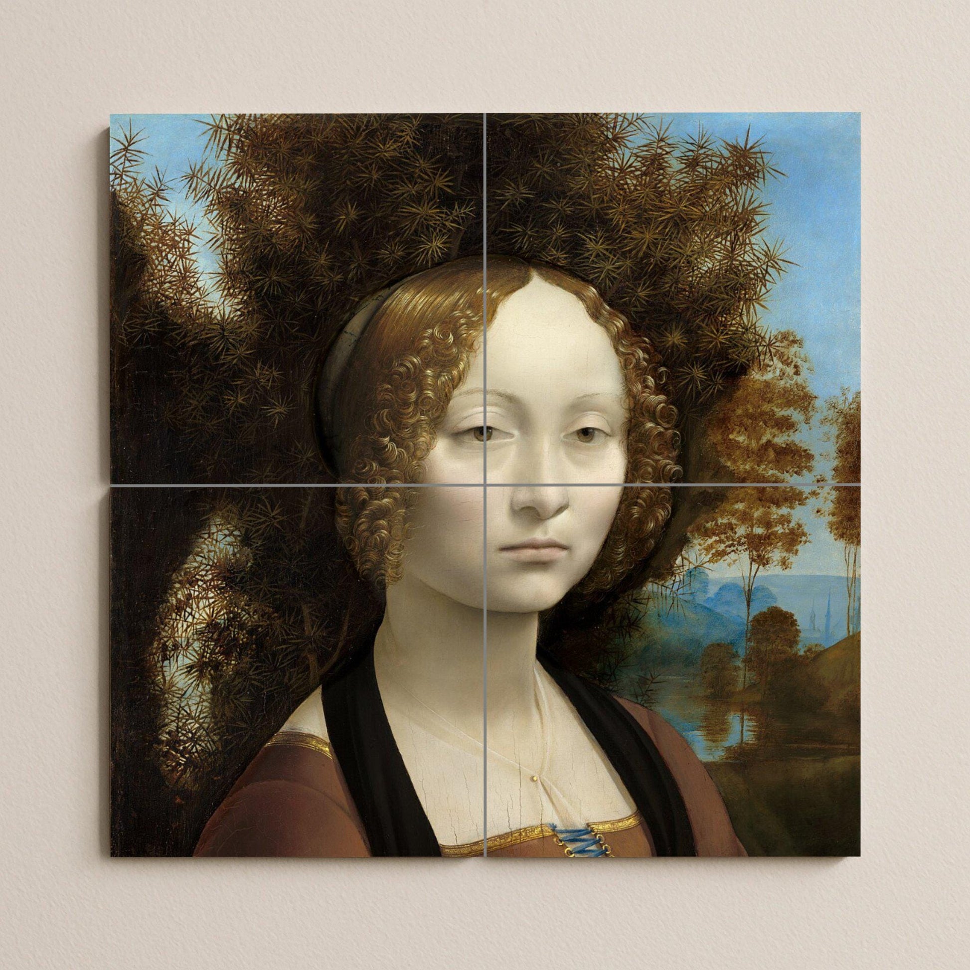 Ceramic Tile Mural: Ginevra de’ Benci — Folk & Ornamental Art