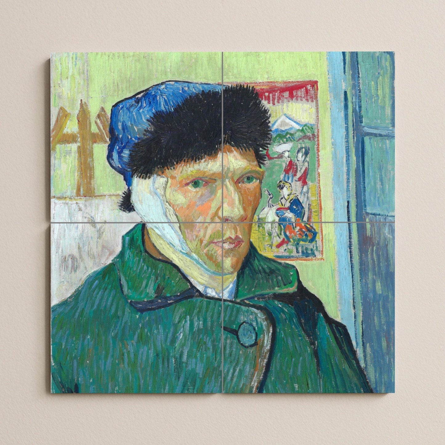 Mural de cerámica "Autorretrato con la oreja vendada"