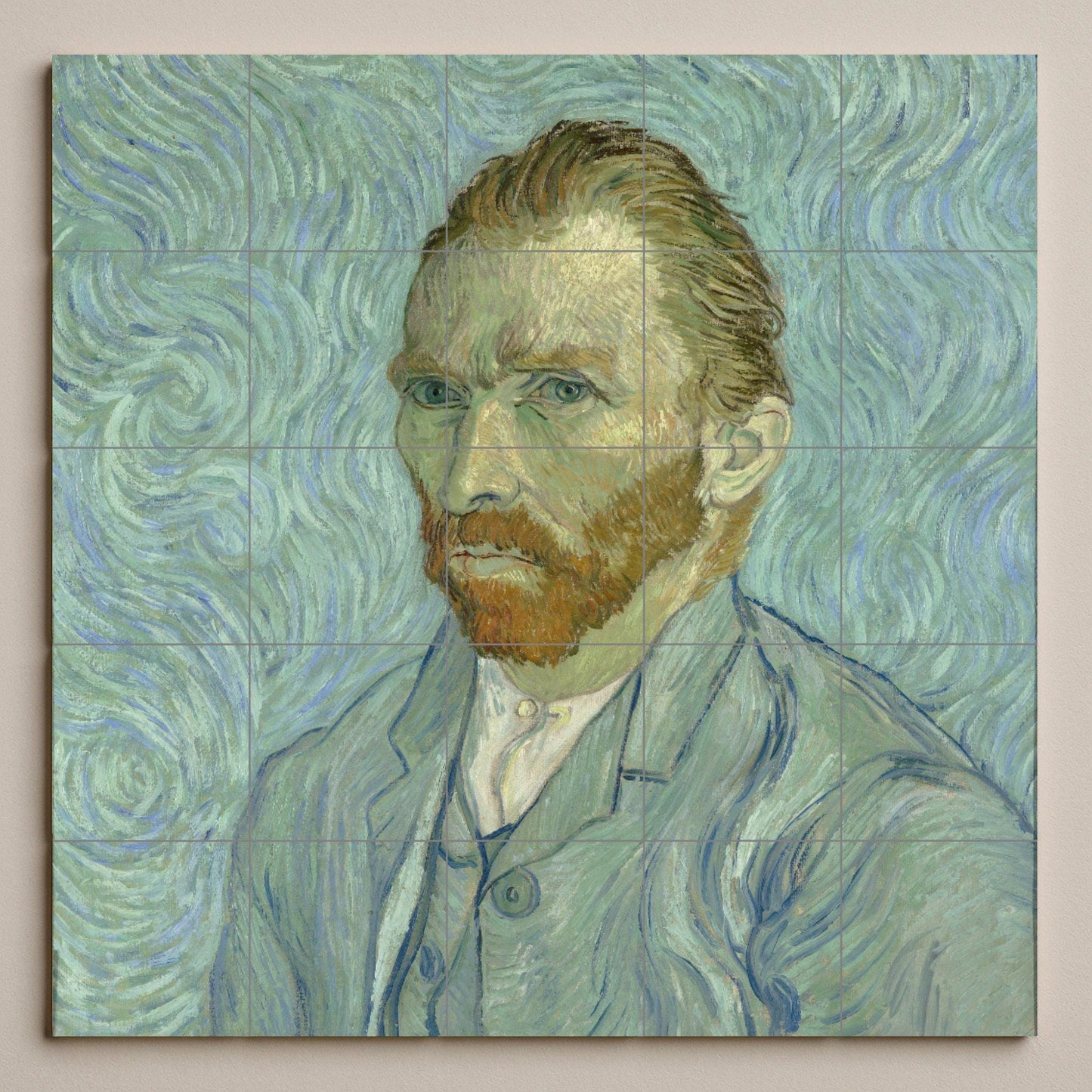 Mural de azulejos de cerámica con el autorretrato de Van Gogh