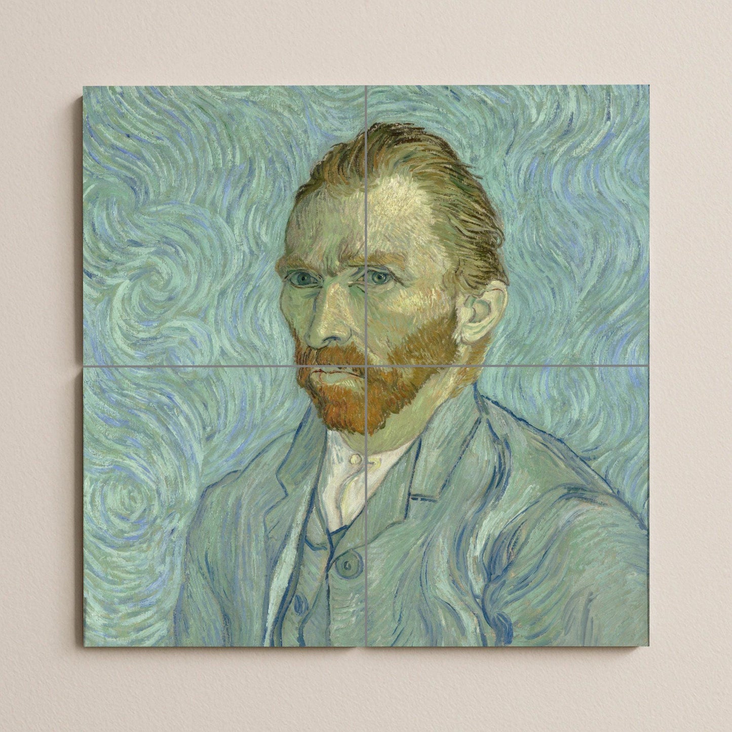 Mural de azulejos de cerámica con el autorretrato de Van Gogh