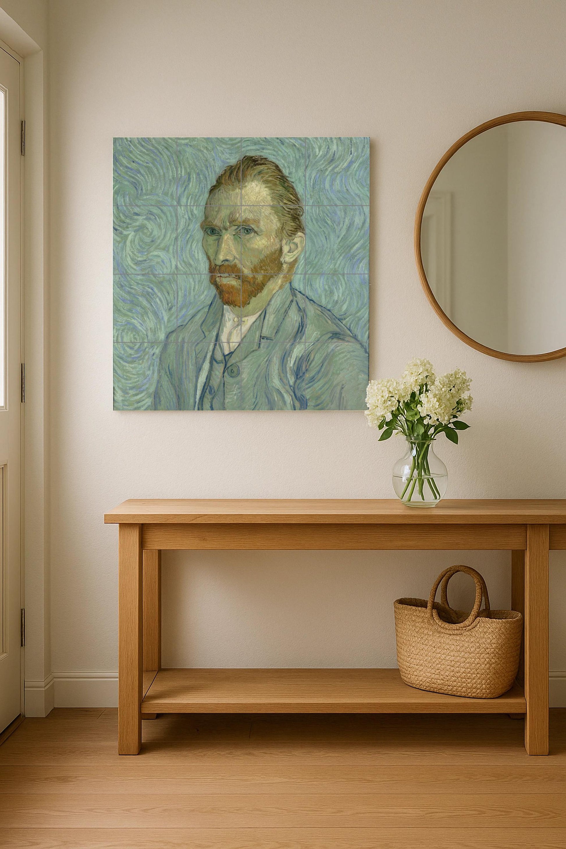 Mural de azulejos de cerámica con el autorretrato de Van Gogh