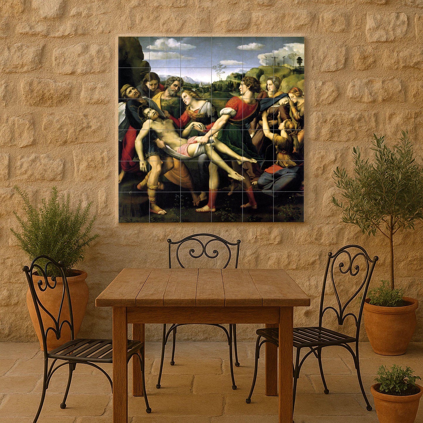 Mural de cerámica del Entierro de Cristo