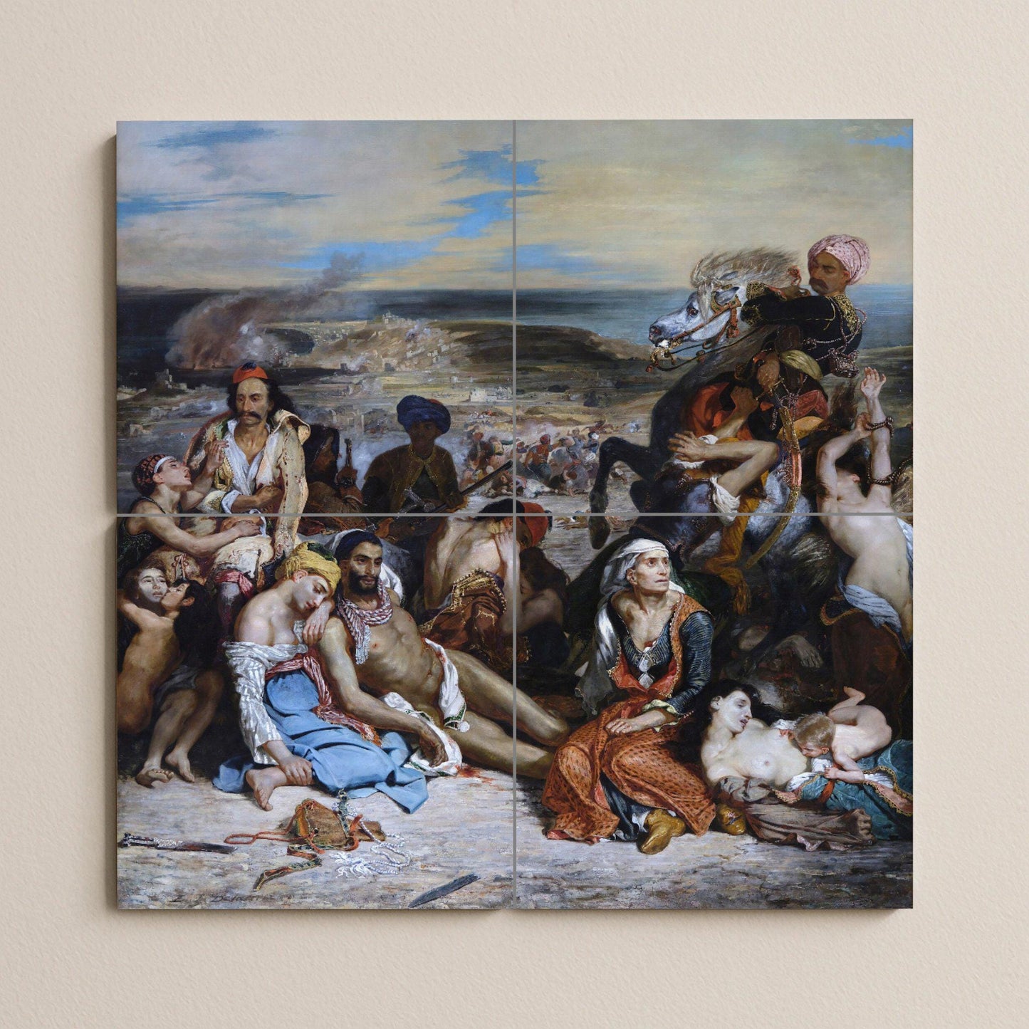 Mural de cerámica de la masacre de Quíos