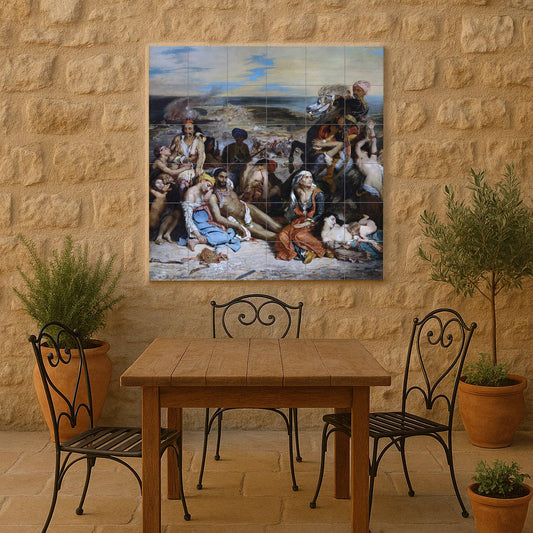 Cerámica of the masacre of Quíos · Ceramic Wall Mural — Ornamental Wall Panel