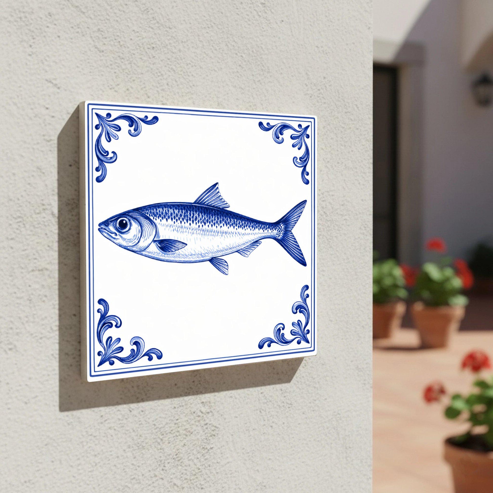 Liverpool Fish — Dutch Blue & White Ceramic Ceramic Tile