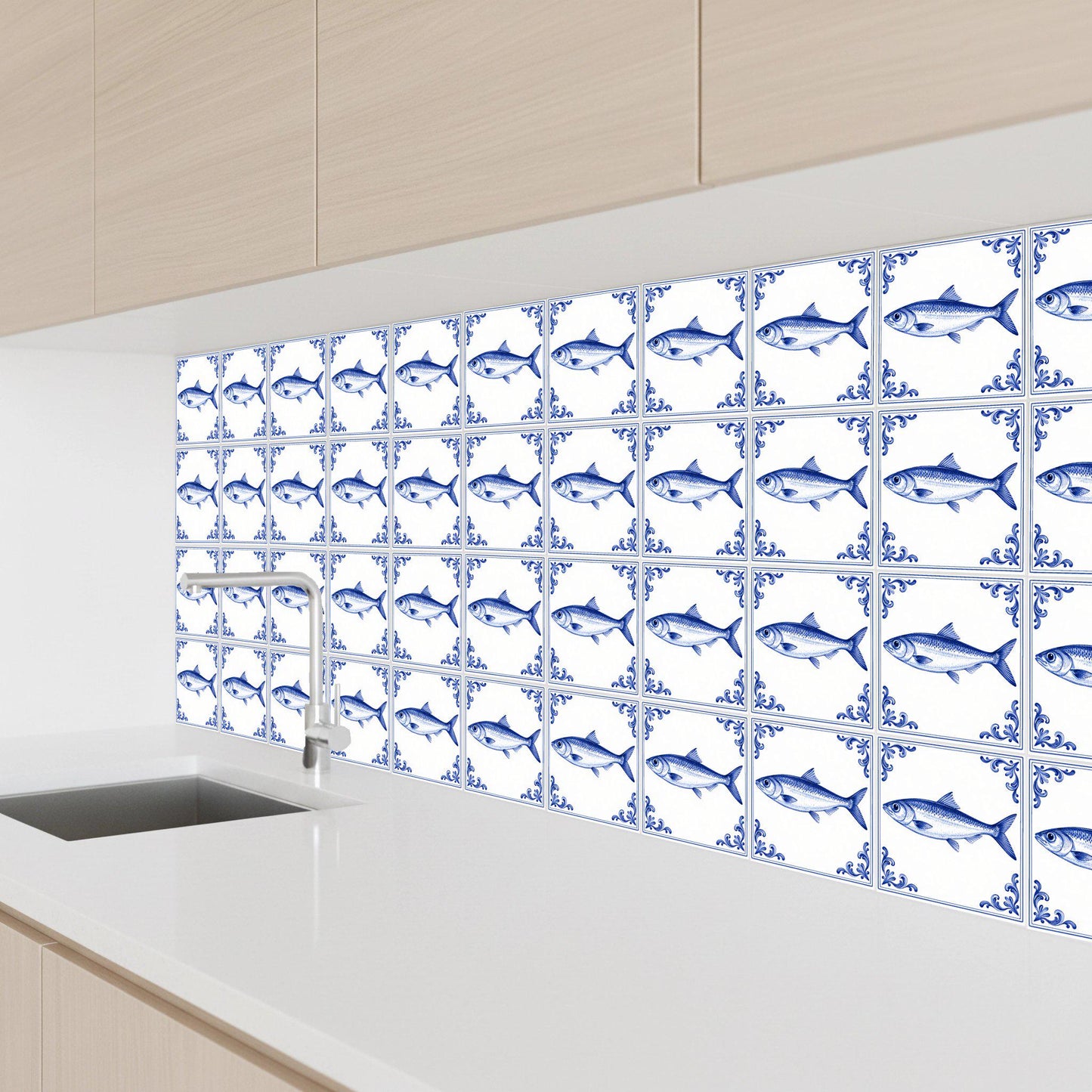 Liverpool Fish — Dutch Blue & White Ceramic Ceramic Tile