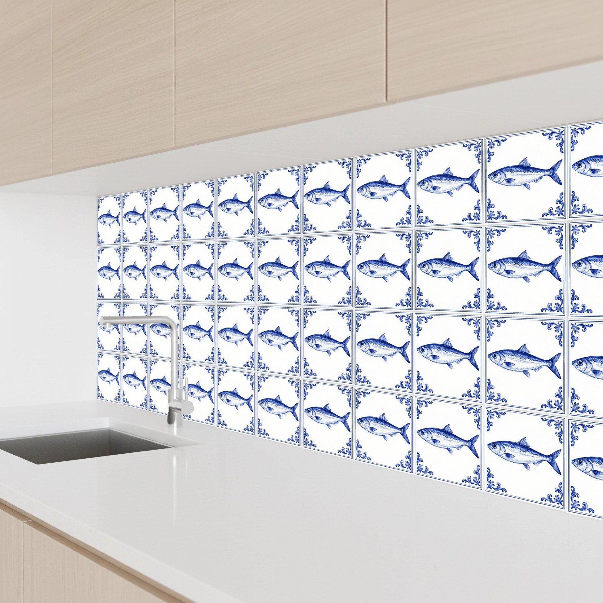 Liverpool Fish — Dutch Blue & White Ceramic Ceramic Tile