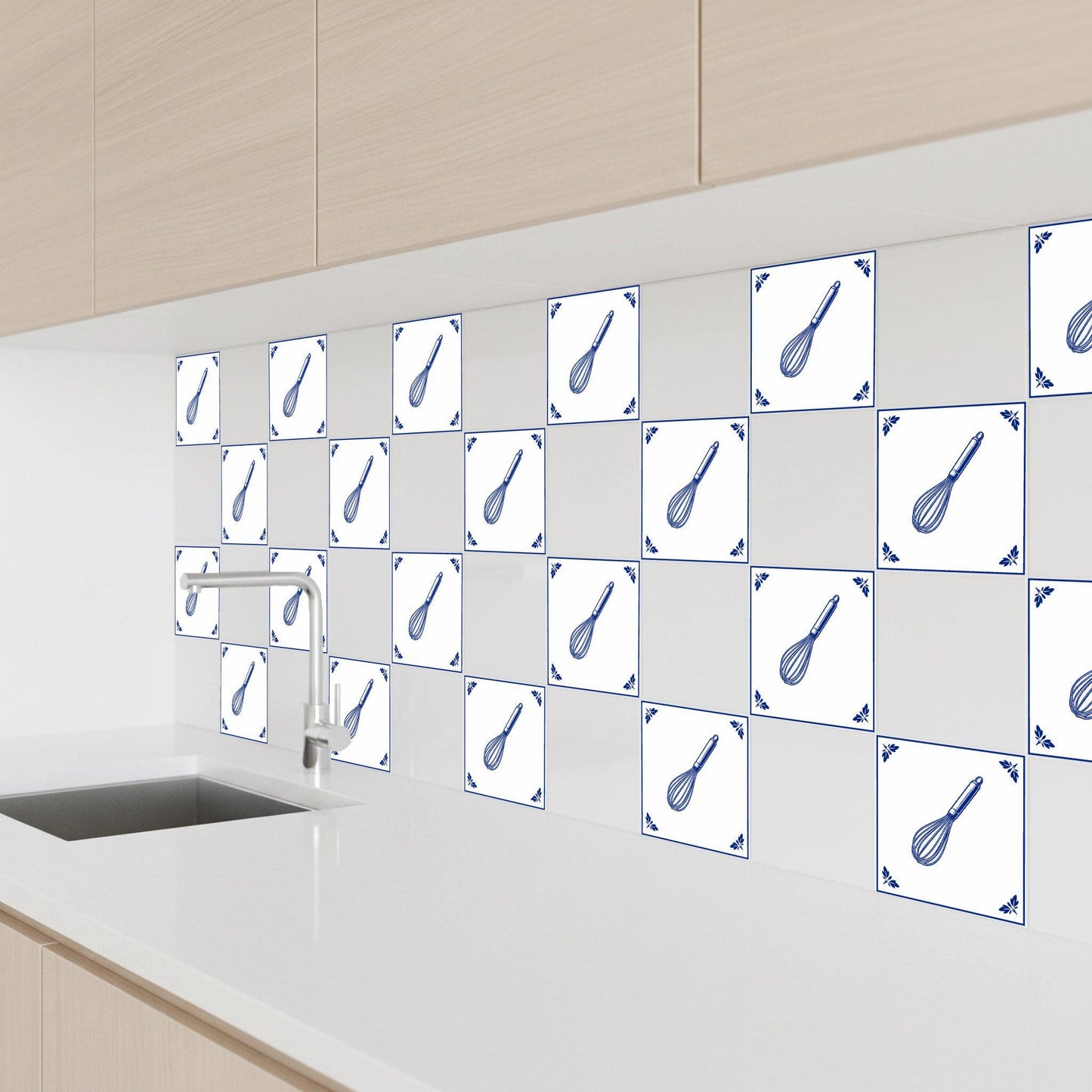 Whisk Set in Delft Blue · Ceramic Wall Tile — Dutch Blue & White Ceramic