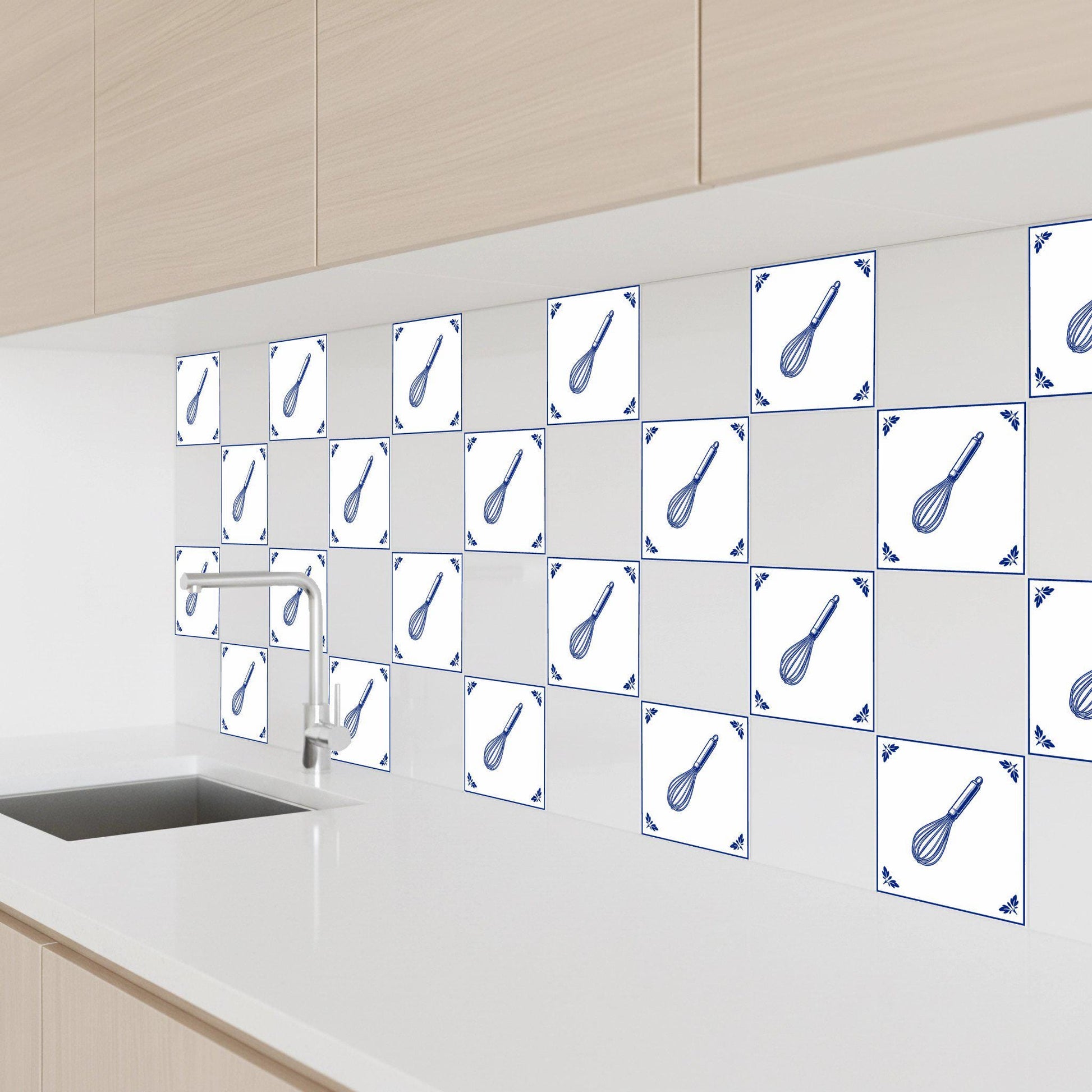 Whisk Set in Delft Blue · Ceramic Wall Tile — Dutch Blue & White Ceramic