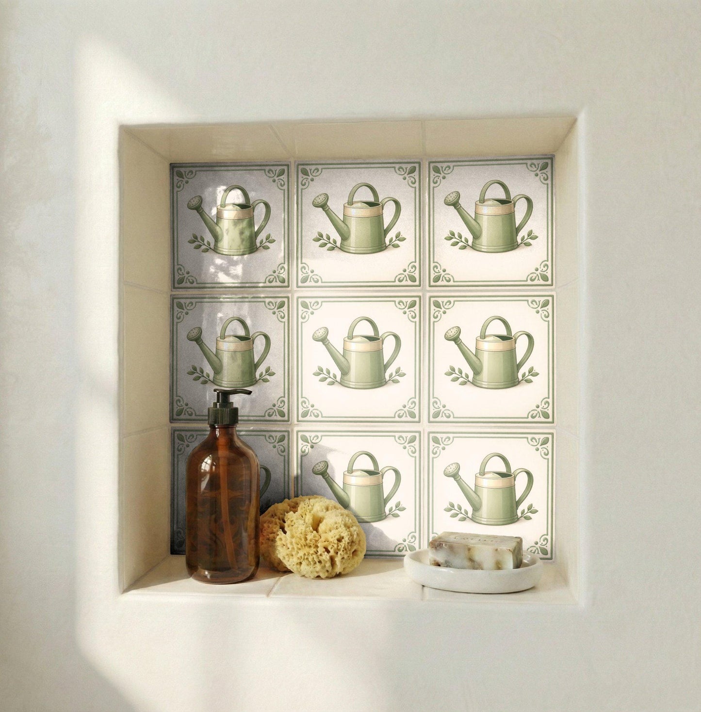 Watering Can — Nature Motif Décor Ceramic Tile