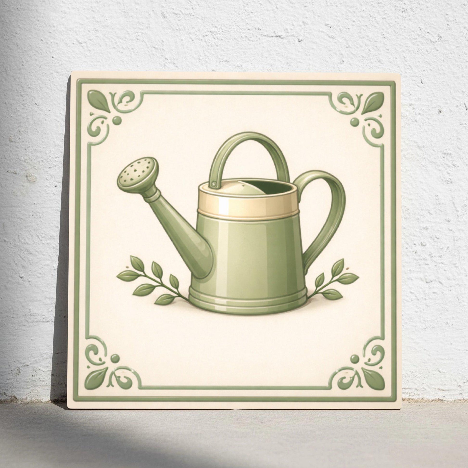 Watering Can — Nature Motif Décor Ceramic Tile