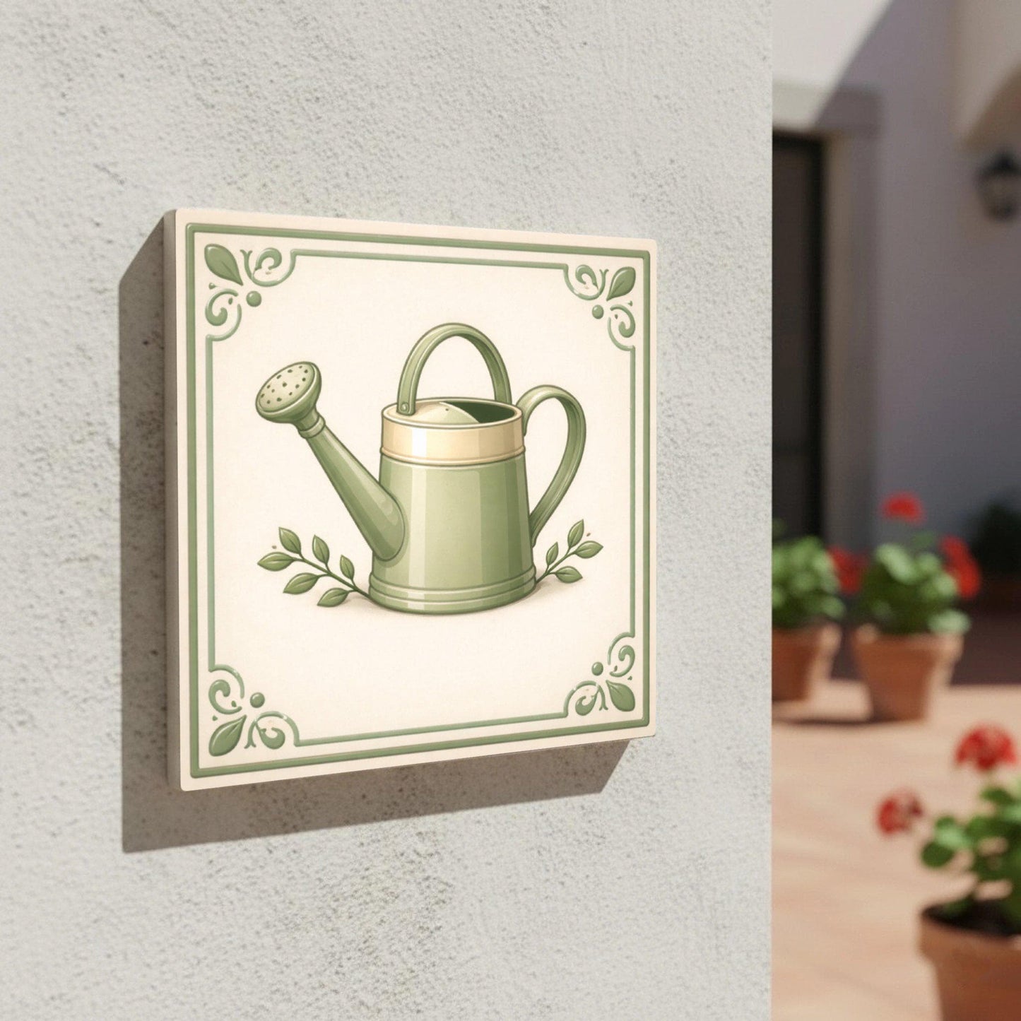 Watering Can — Nature Motif Décor Ceramic Tile