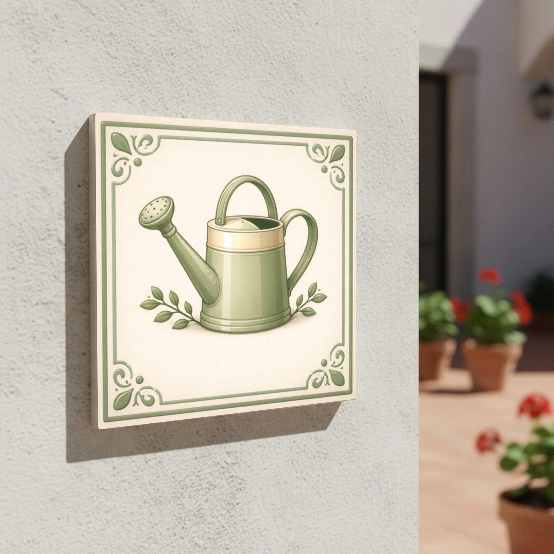 Watering Can — Nature Motif Décor Ceramic Tile