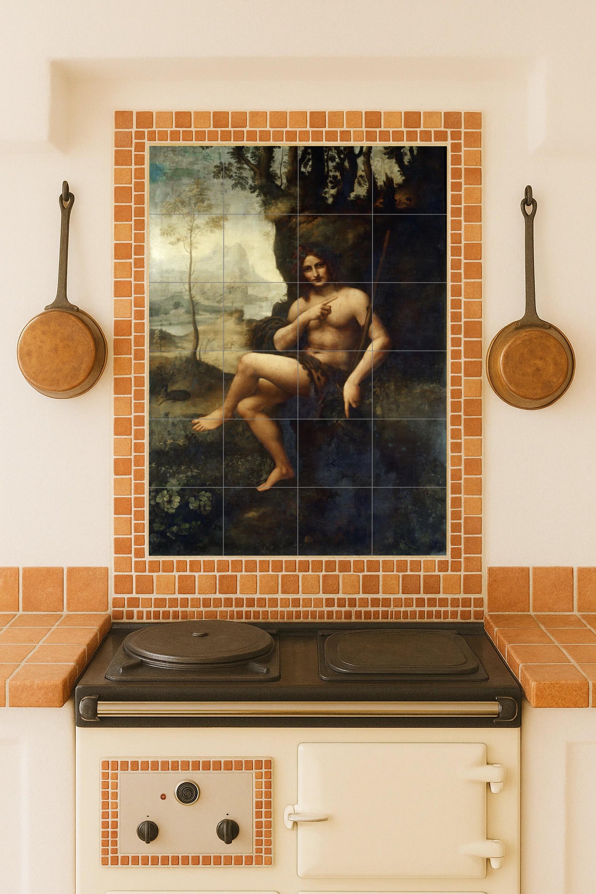 Ceramic Tile Mural: Baco — Ornamental Wall Panel